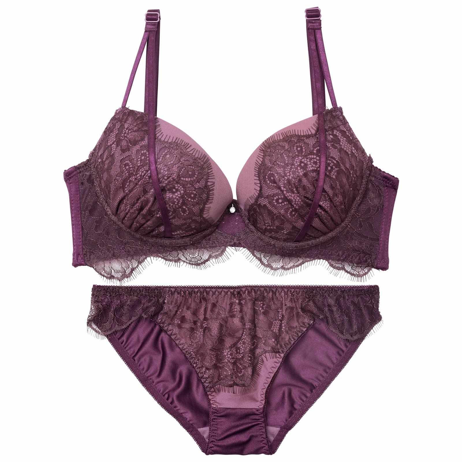 【三上悠亜着用】アイラッシュホールレース育乳脇高ブラジャー&フルバックショーツ