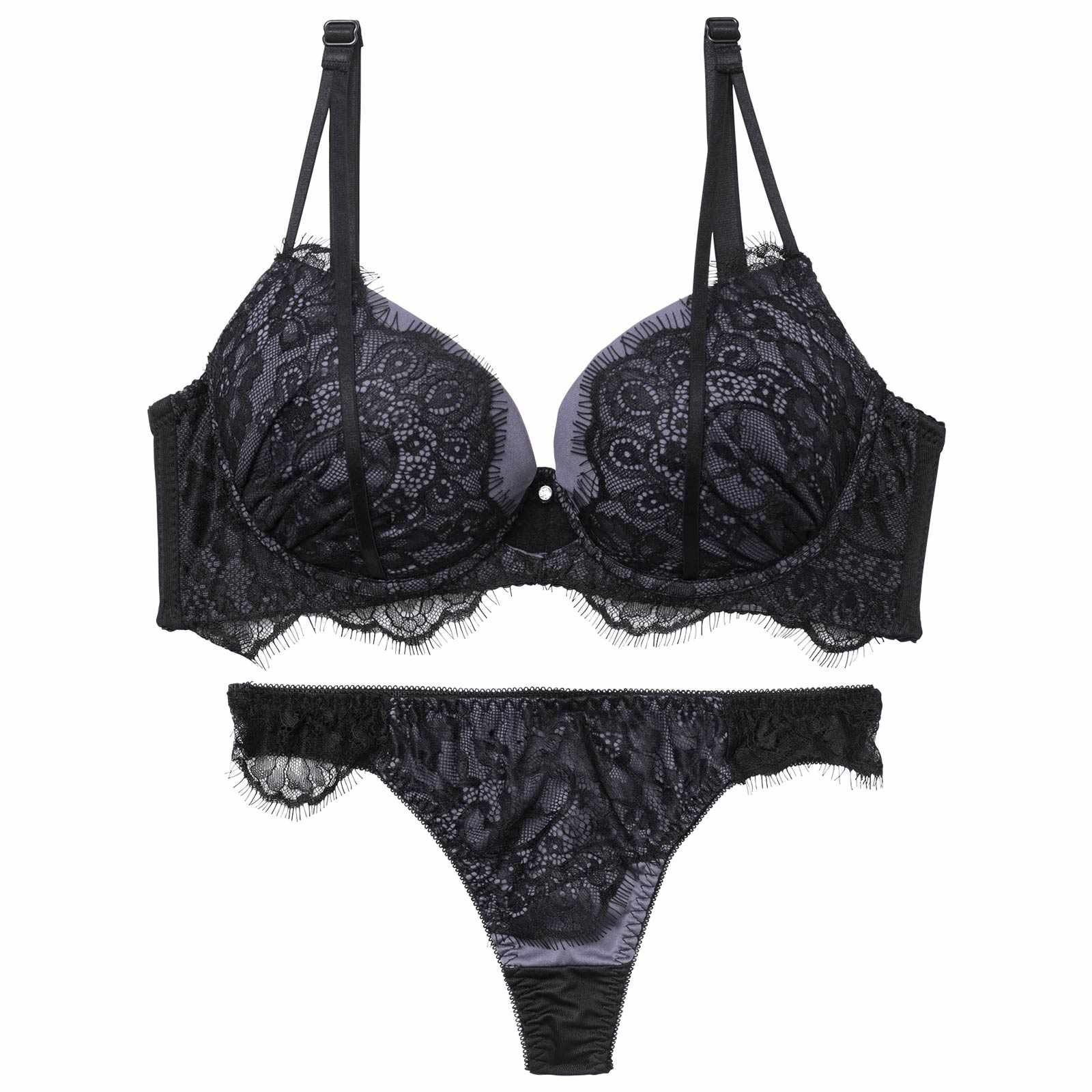 【三上悠亜着用】アイラッシュホールレース育乳脇高ブラジャー&Tバックショーツ