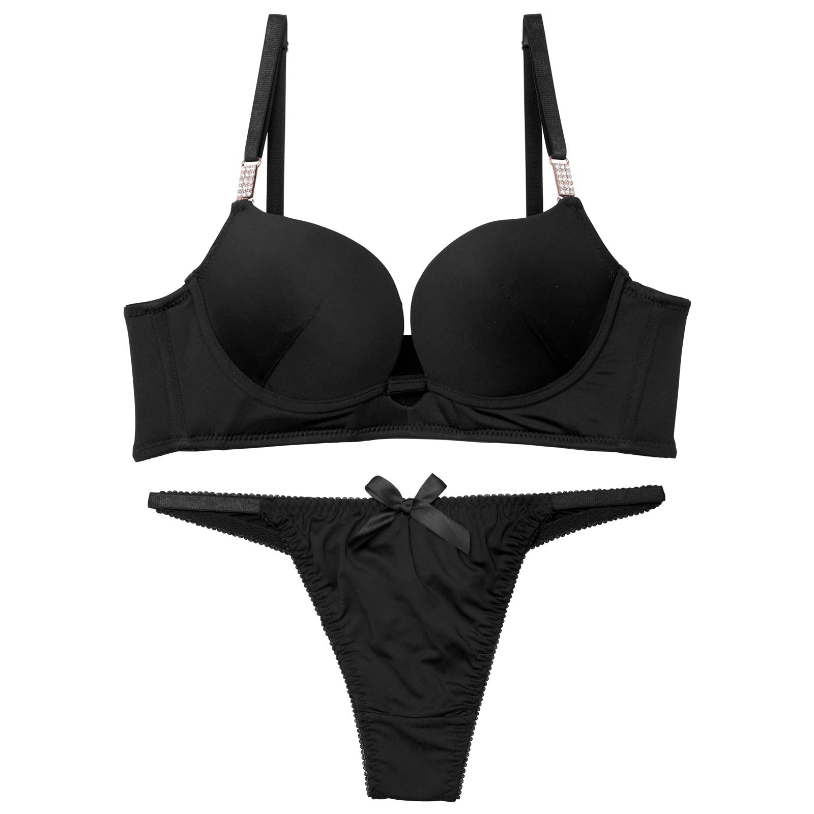 ワンカラージュエルチャーム育乳脇高ブラジャー&Tバックショーツ