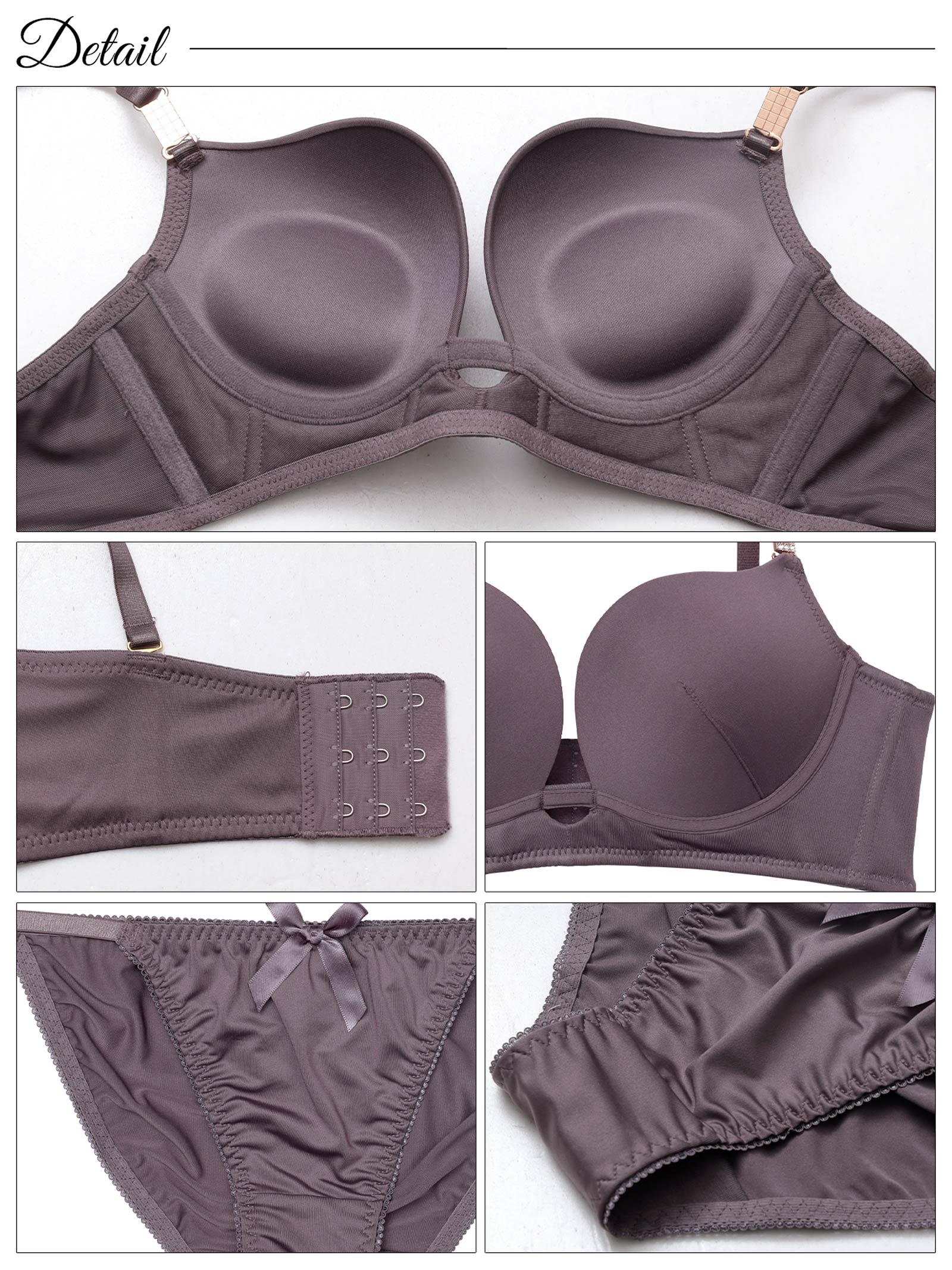 8/13新作!【EFサイズ】ワンカラージュエルチャーム育乳脇高ブラジャー&フルバックショーツ
