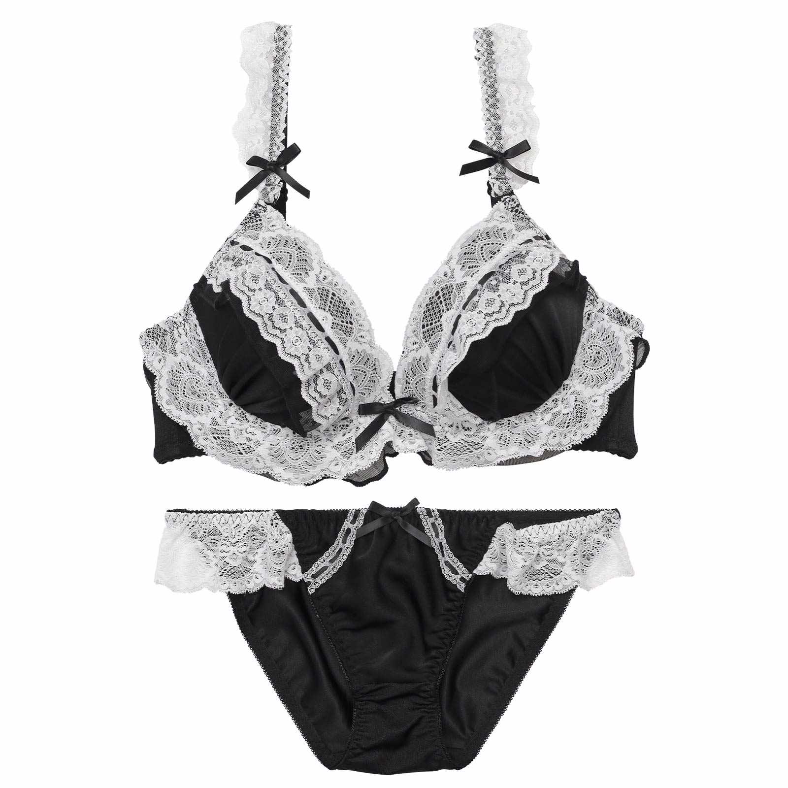 【三上悠亜着用】クラシカルドーリーフリルブラジャー&フルバックショーツ