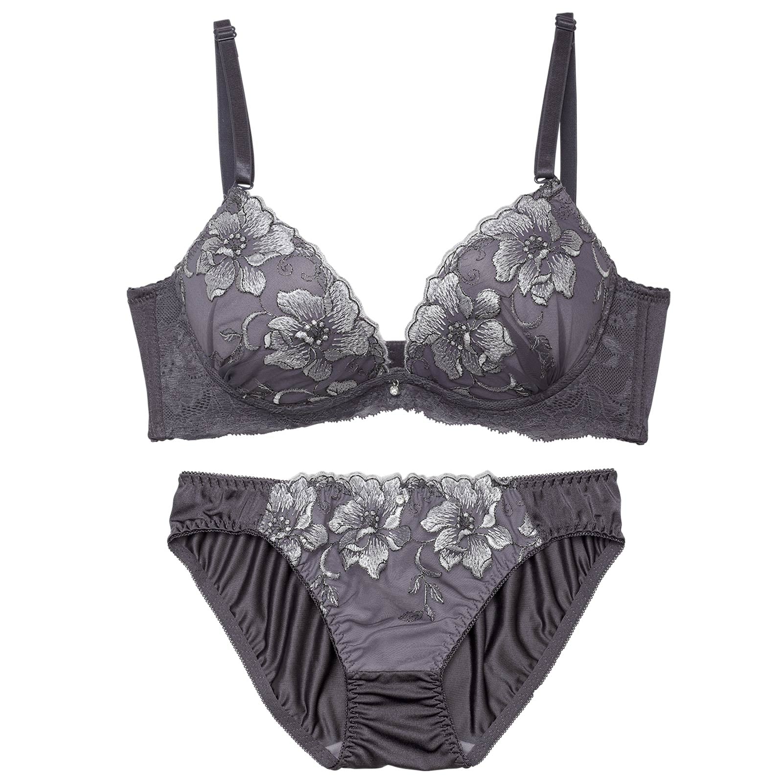 【EFサイズ】グレースリリーブルーム育乳脇高ブラジャー&フルバックショーツ