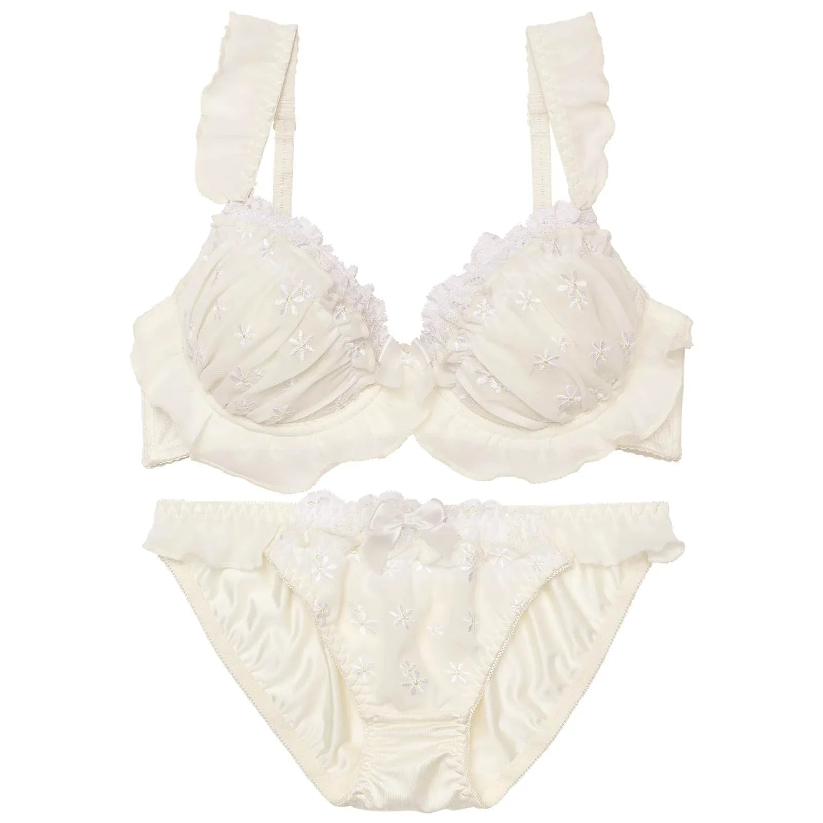 カシュクールフリルブルームブラジャー&フルバックショーツ - 【公式】247Lingerie