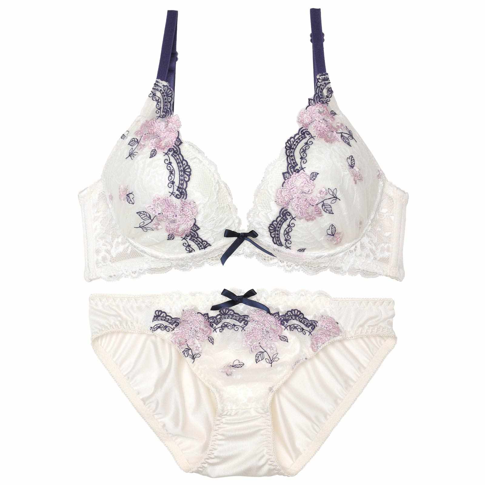 ダマスクブルームアーチブラジャー&フルバックショーツ