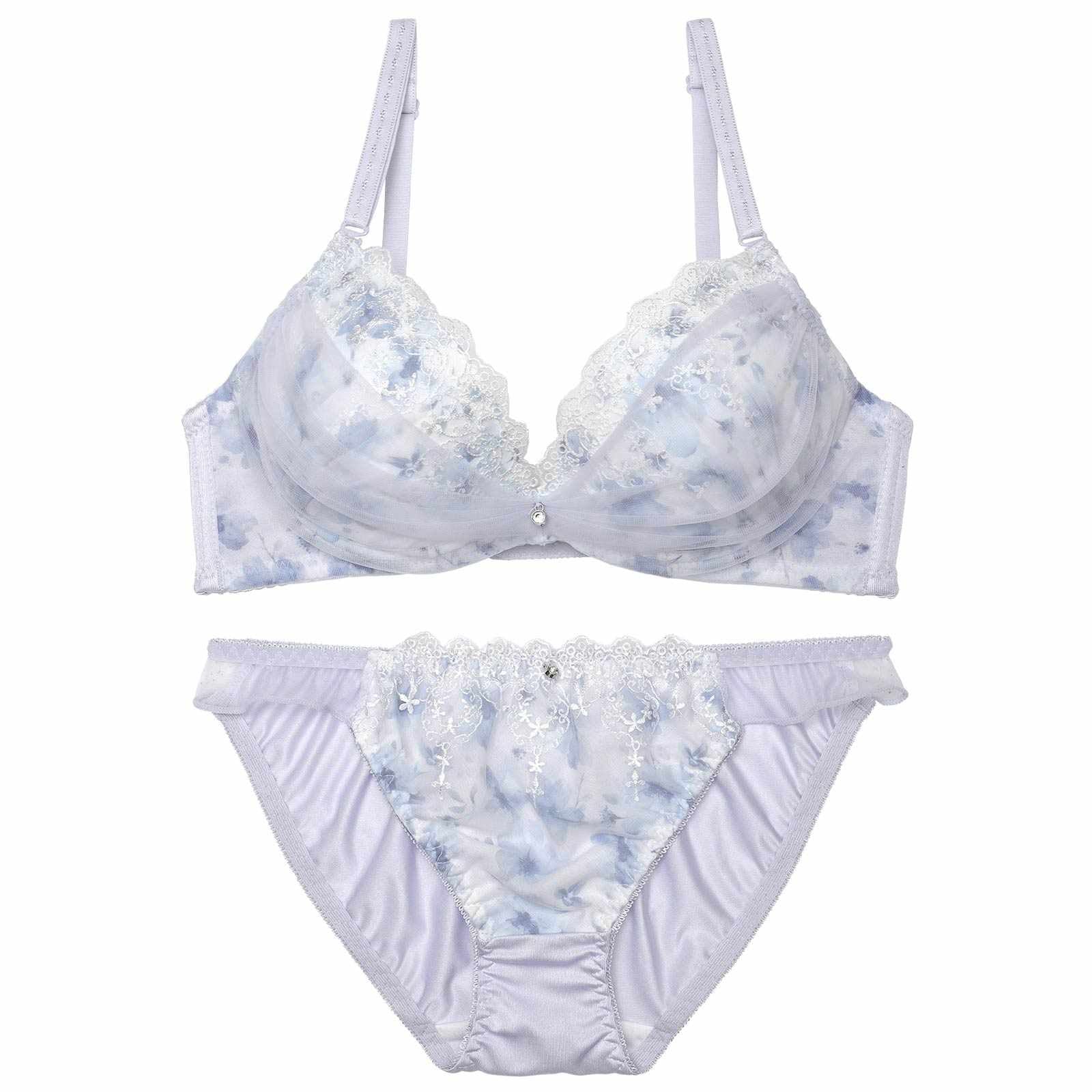 ブロッサムシフォンベールブラジャー&フルバックショーツ