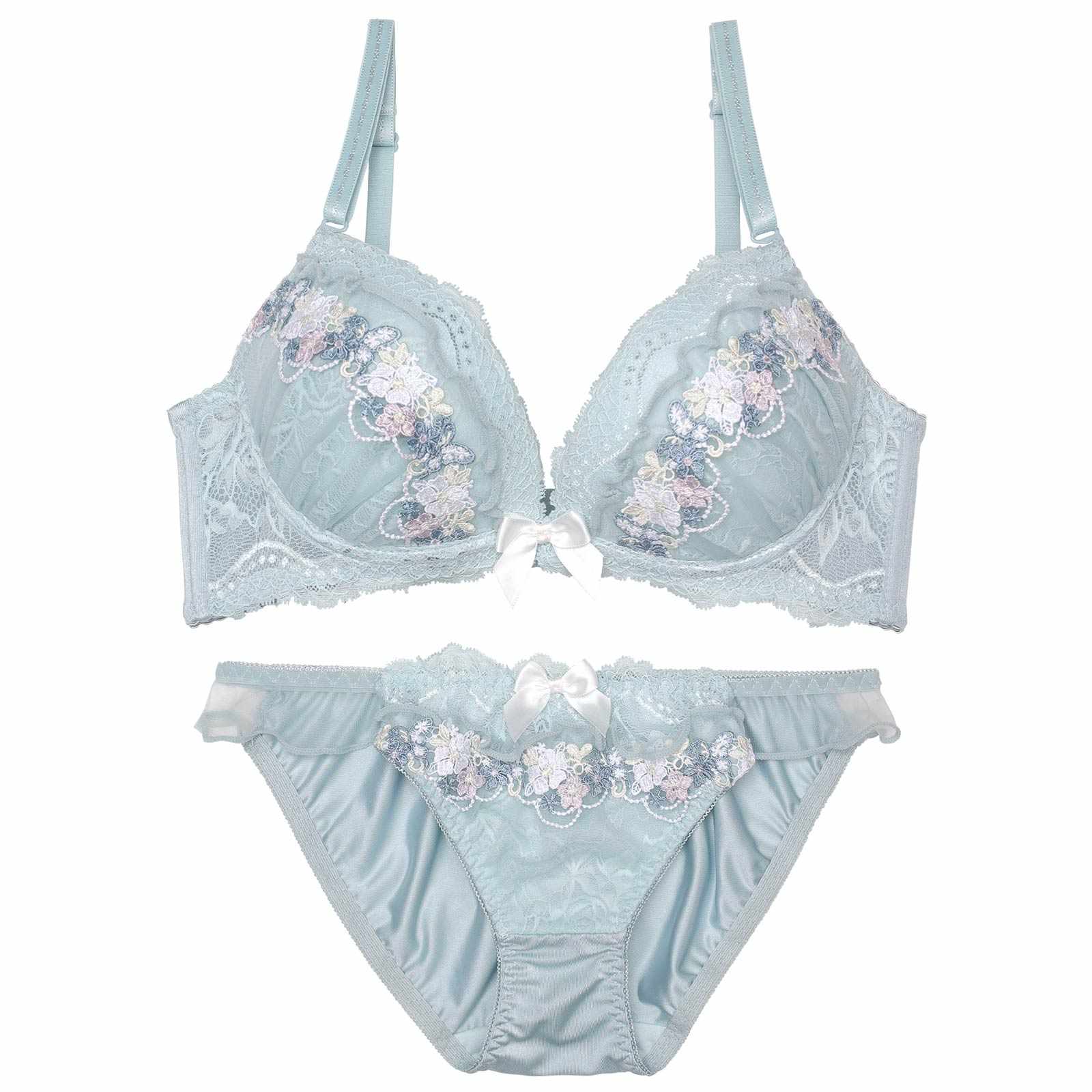 ジュエリーブルームフリルブラジャー&フルバックショーツ