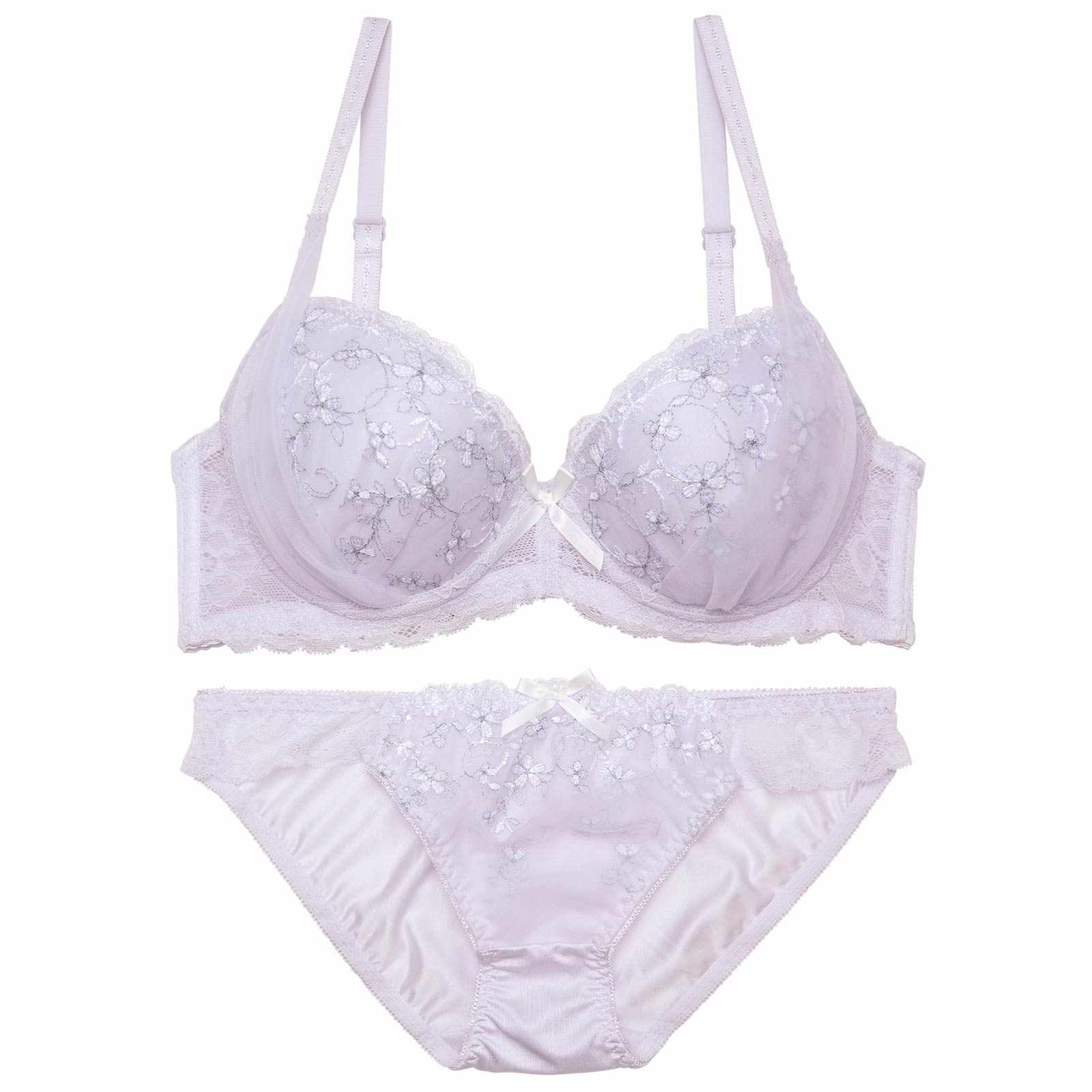 チャーミングシャインフラワーブラジャー&フルバックショーツ