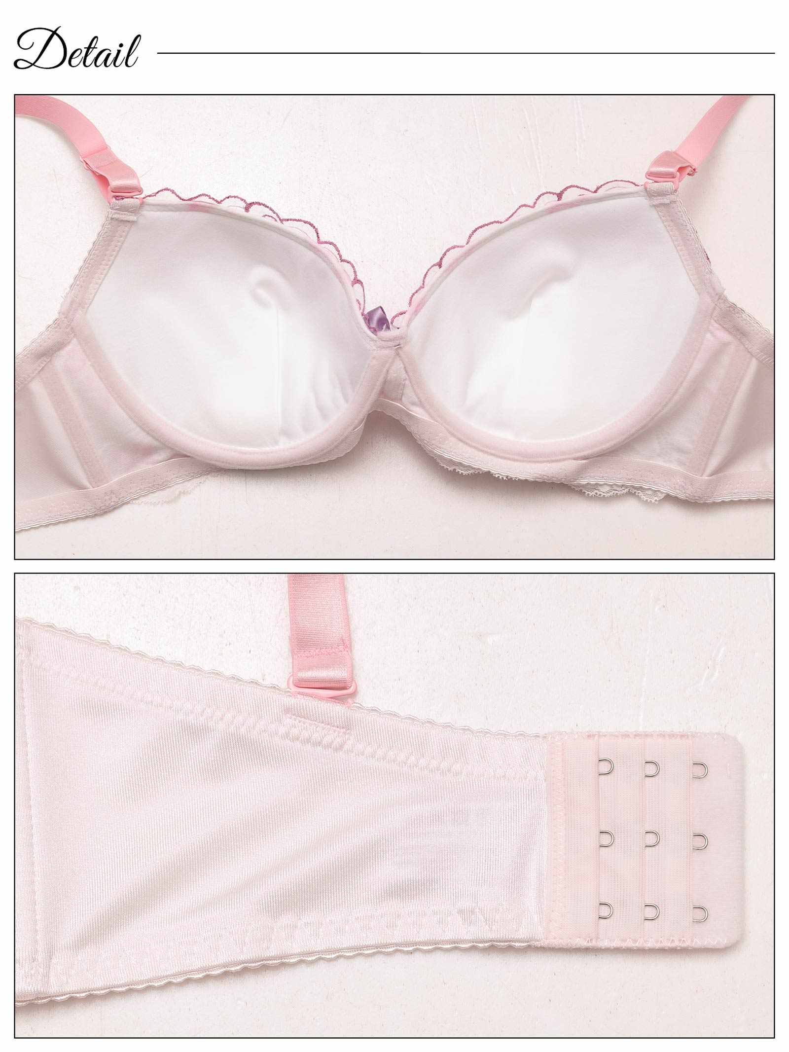 6/11新作!【EFサイズ】ピュアリボンエンブロイダリーブラジャー&フルバックショーツ