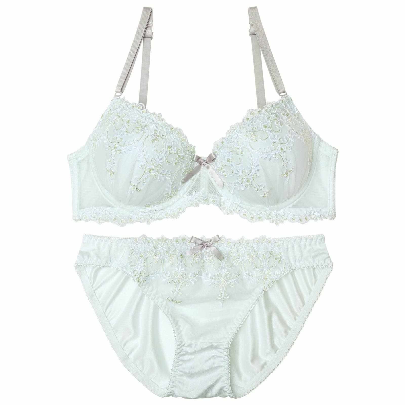 ドリーミーチュールレースブラジャー&フルバックショーツ