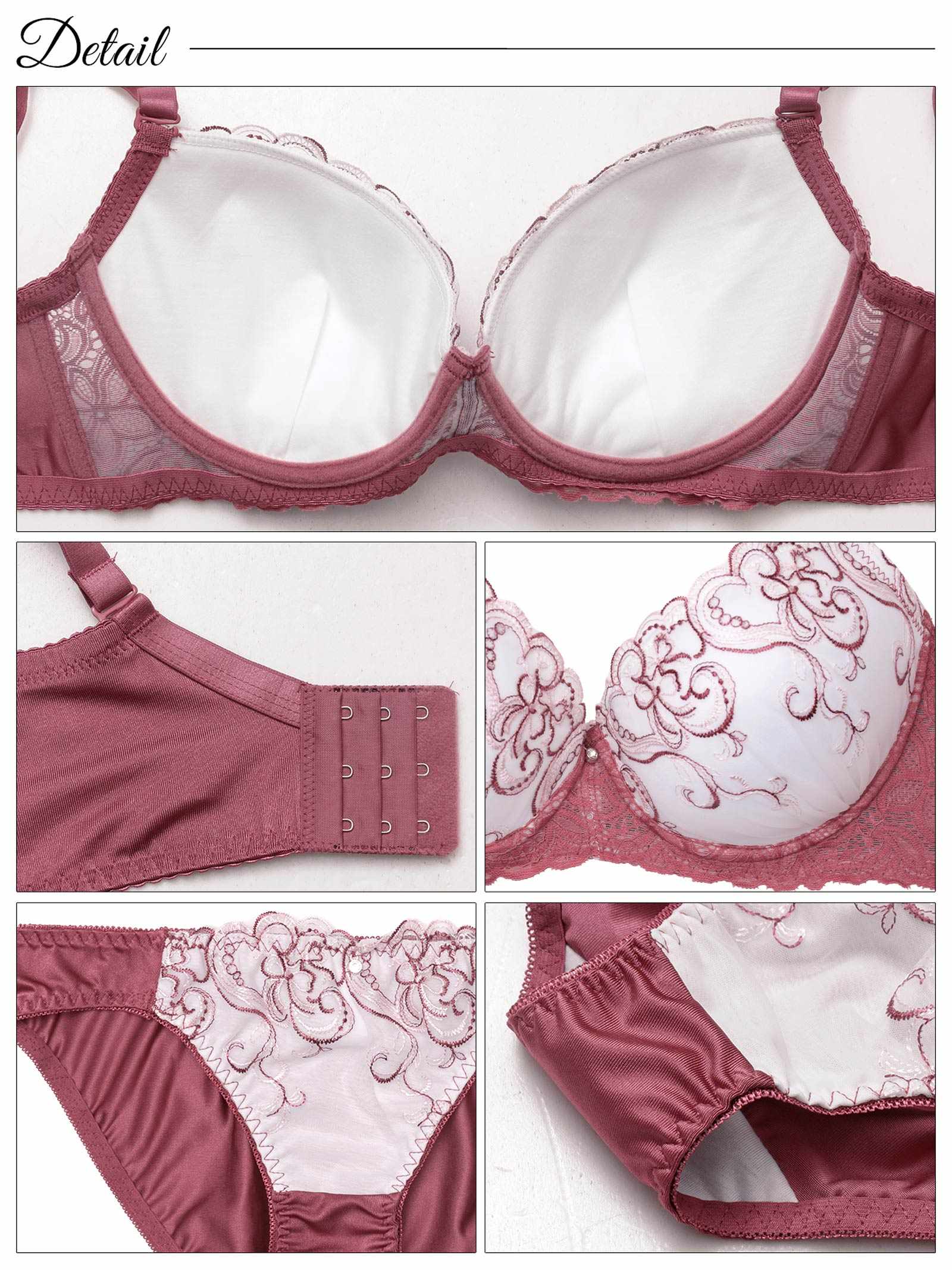 8/6新作!【EFサイズ】ニュアンスハートチュールレース育乳脇高ブラジャー&フルバックショーツ