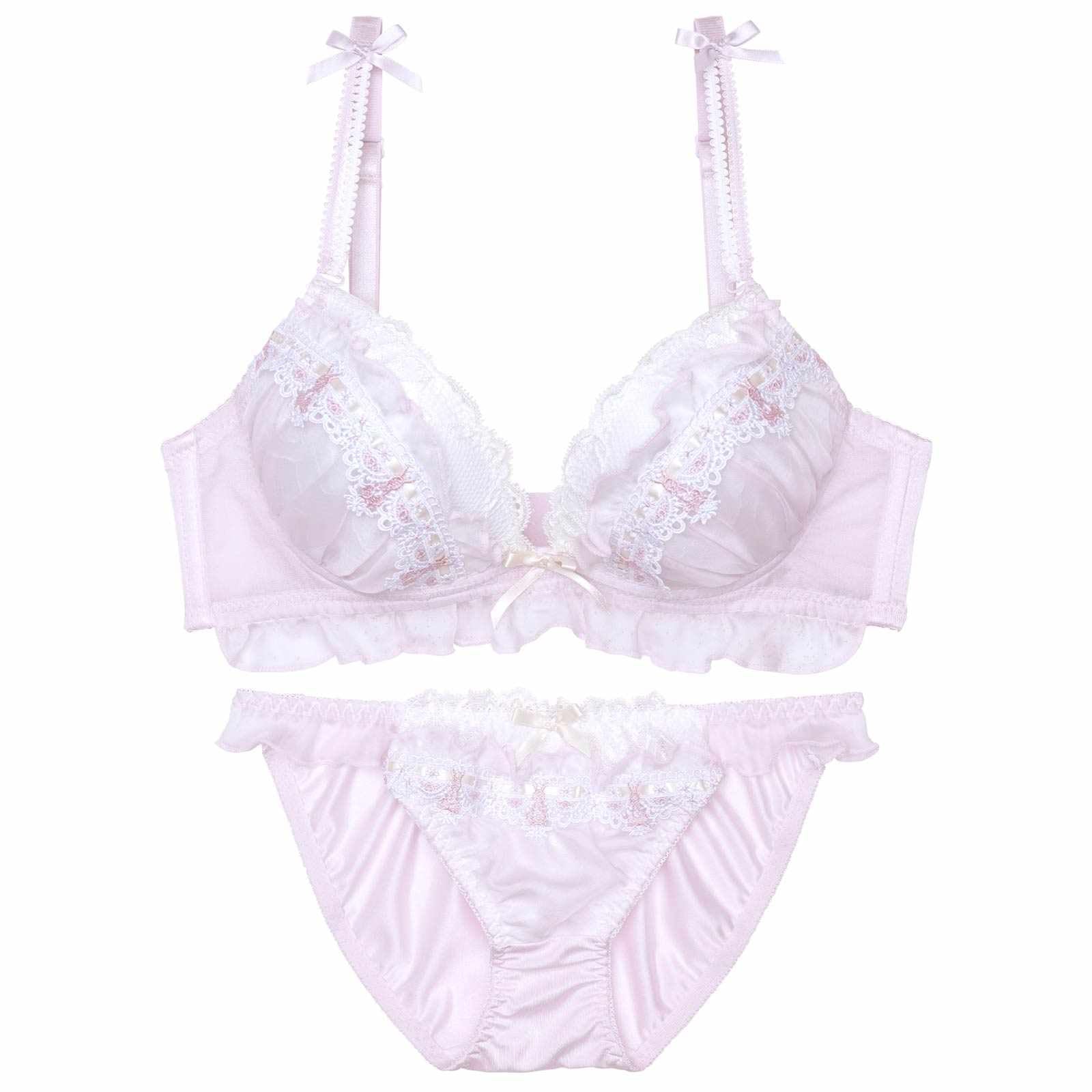 ミルキーバニーフリルブラジャー&フルバックショーツ