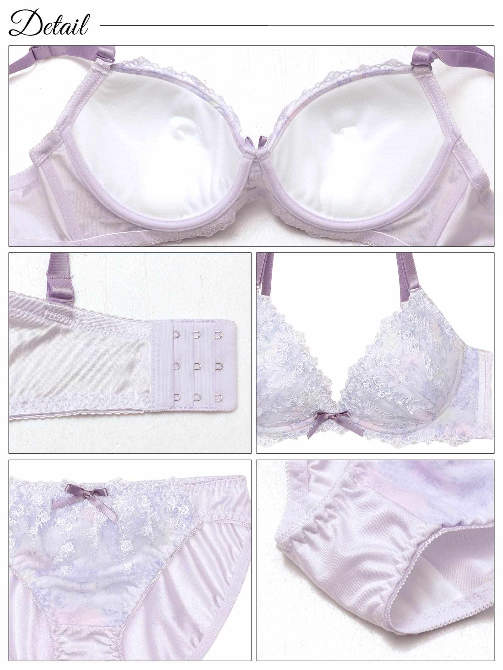 7/11新作!【EFサイズ】メルティペールフラワーブラジャー&フルバックショーツ