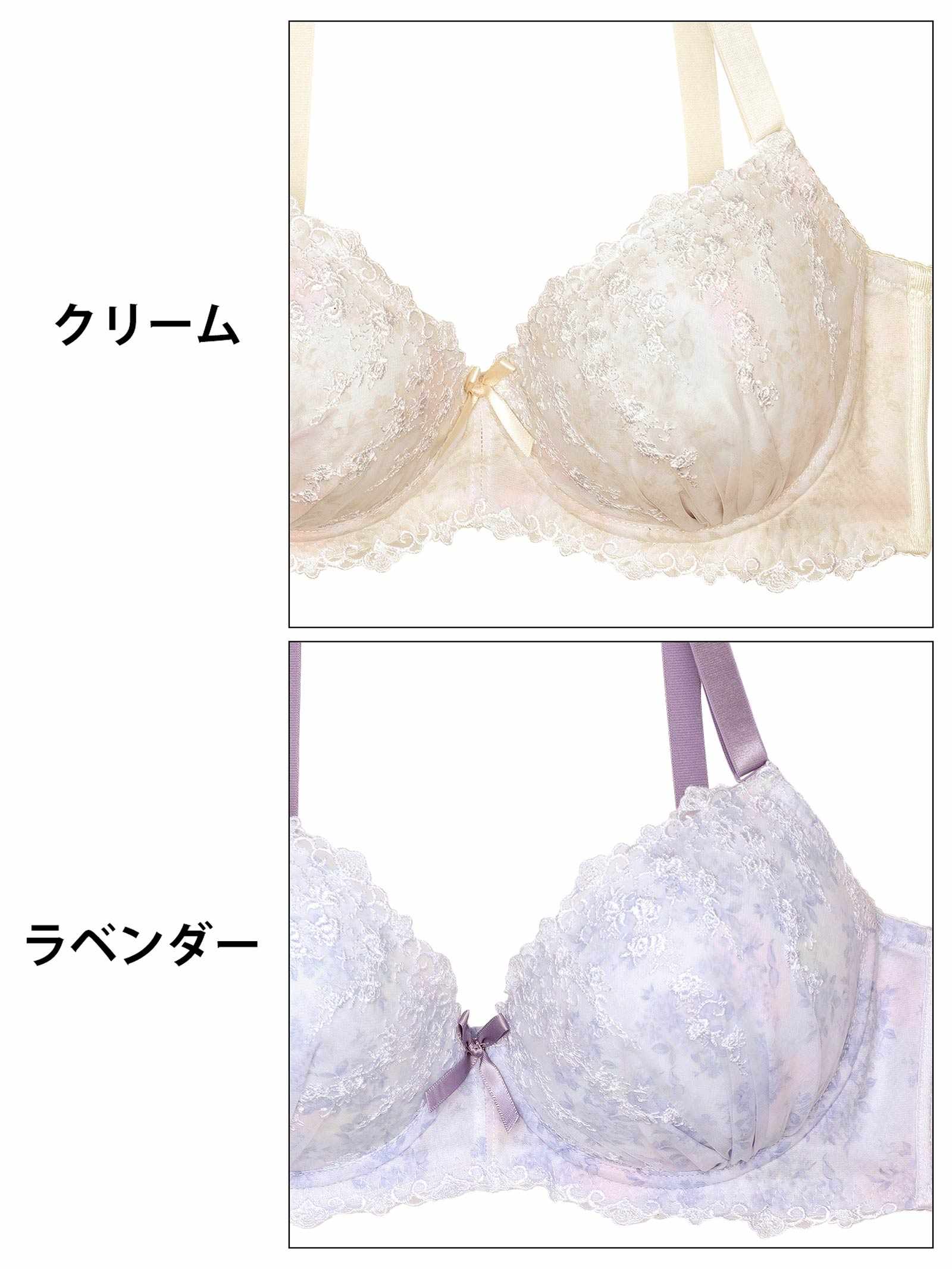 7/11新作!【EFサイズ】メルティペールフラワーブラジャー&フルバックショーツ