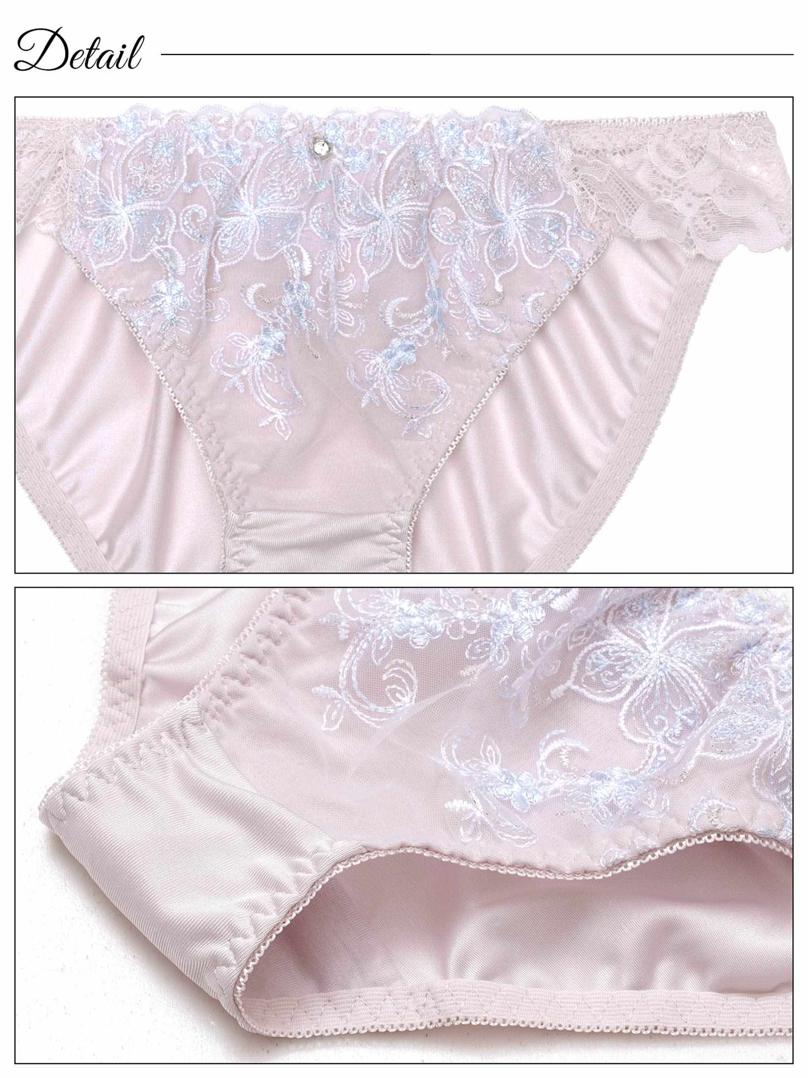 7/25新作!フェミニンリーフエンブロイダリーブラジャー&フルバックショーツ
