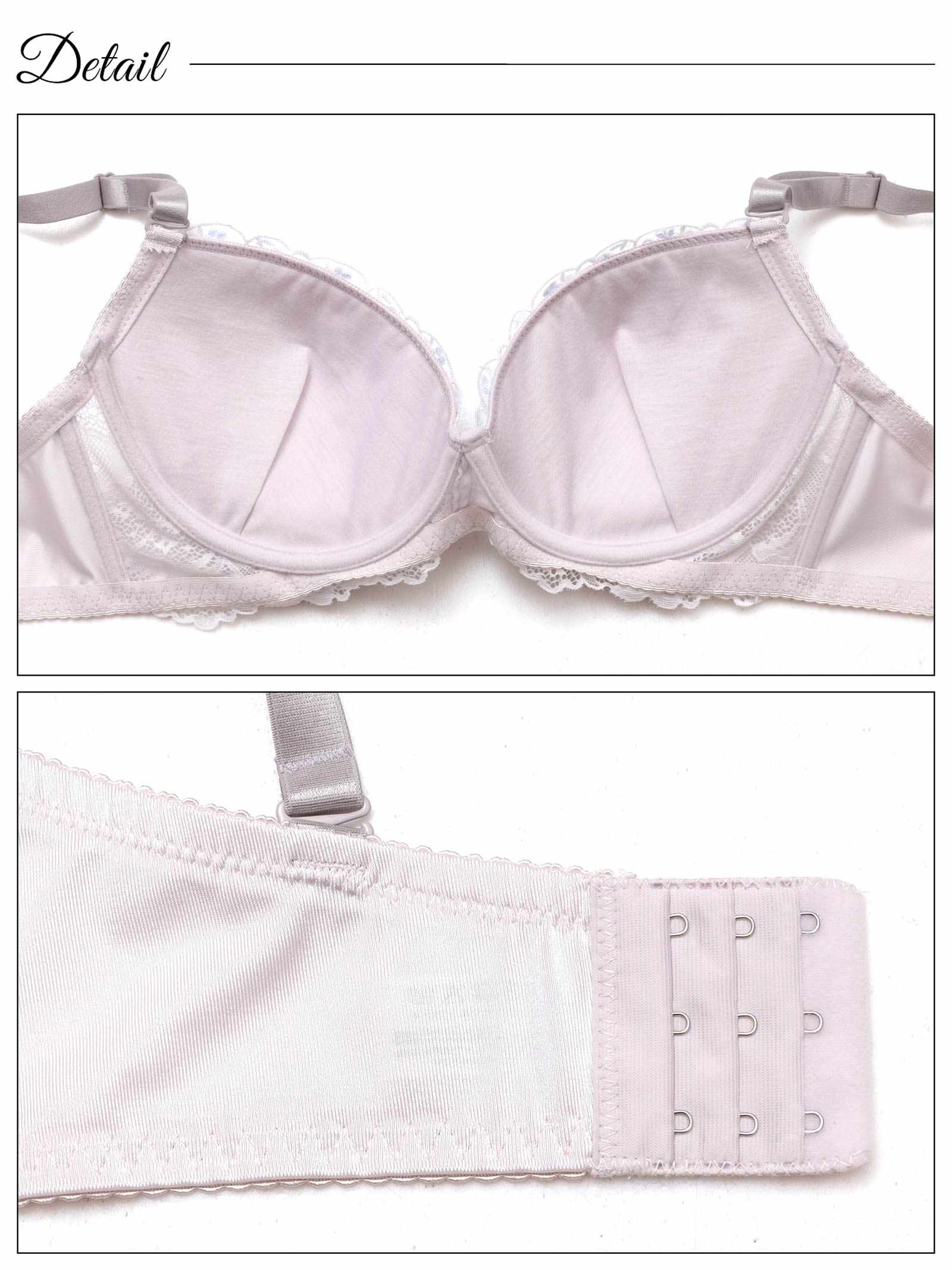 7/25新作!【EFサイズ】フェミニンリーフエンブロイダリーブラジャー&フルバックショーツ