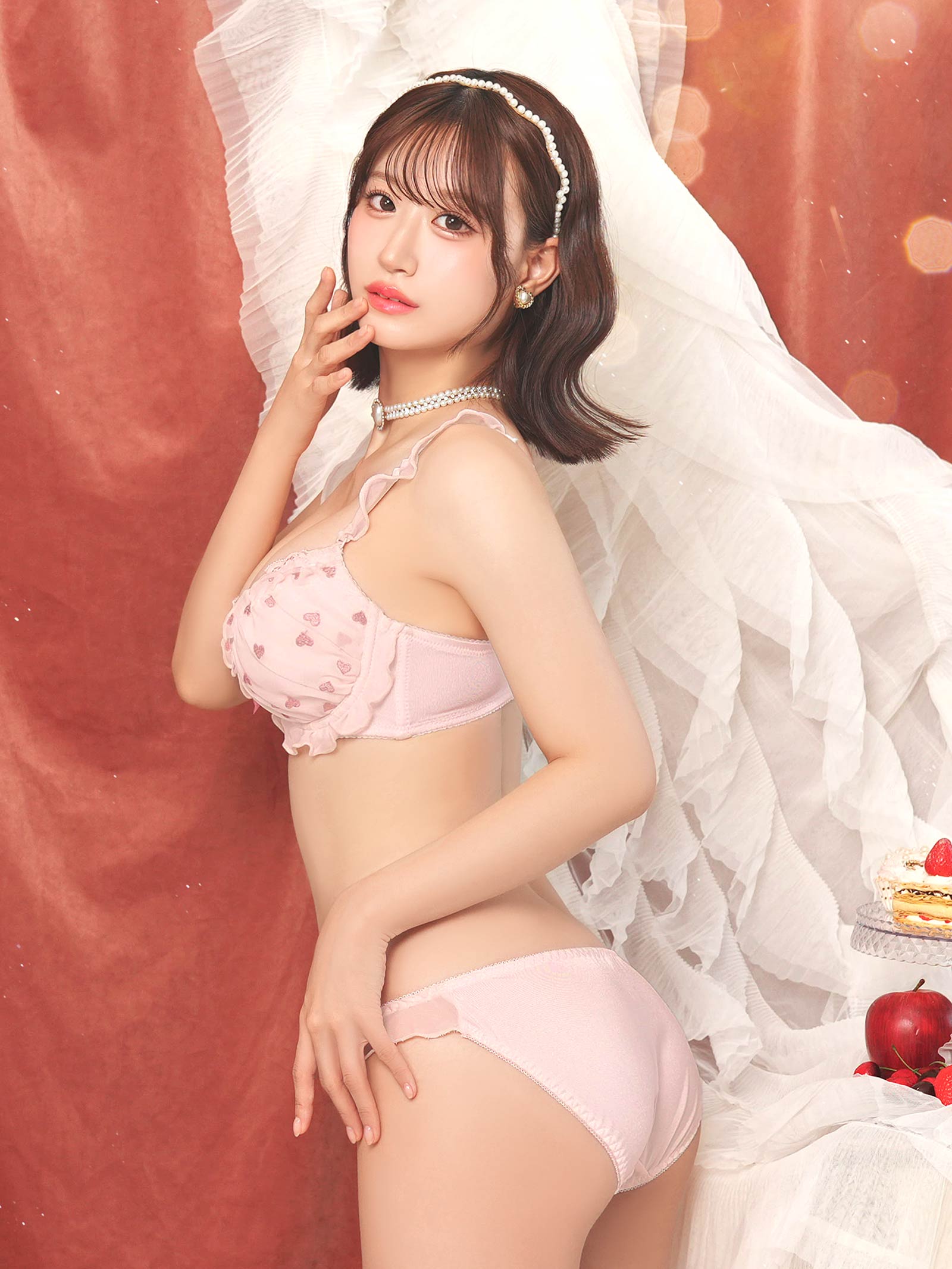 9/1新作!ミニョンハートフリルブラジャー&フルバックショーツ