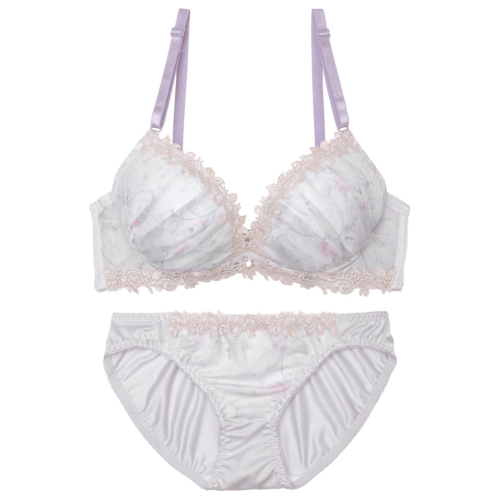 12/13再販!ケミカルアイビーフローラルブラジャー&フルバックショーツ