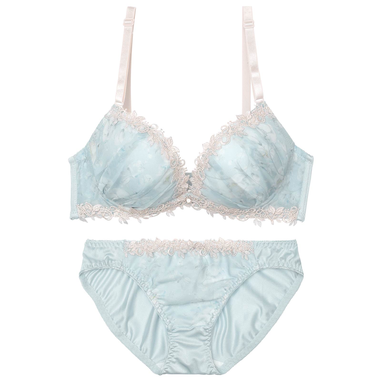 12/13再販!ケミカルアイビーフローラルブラジャー&フルバックショーツ