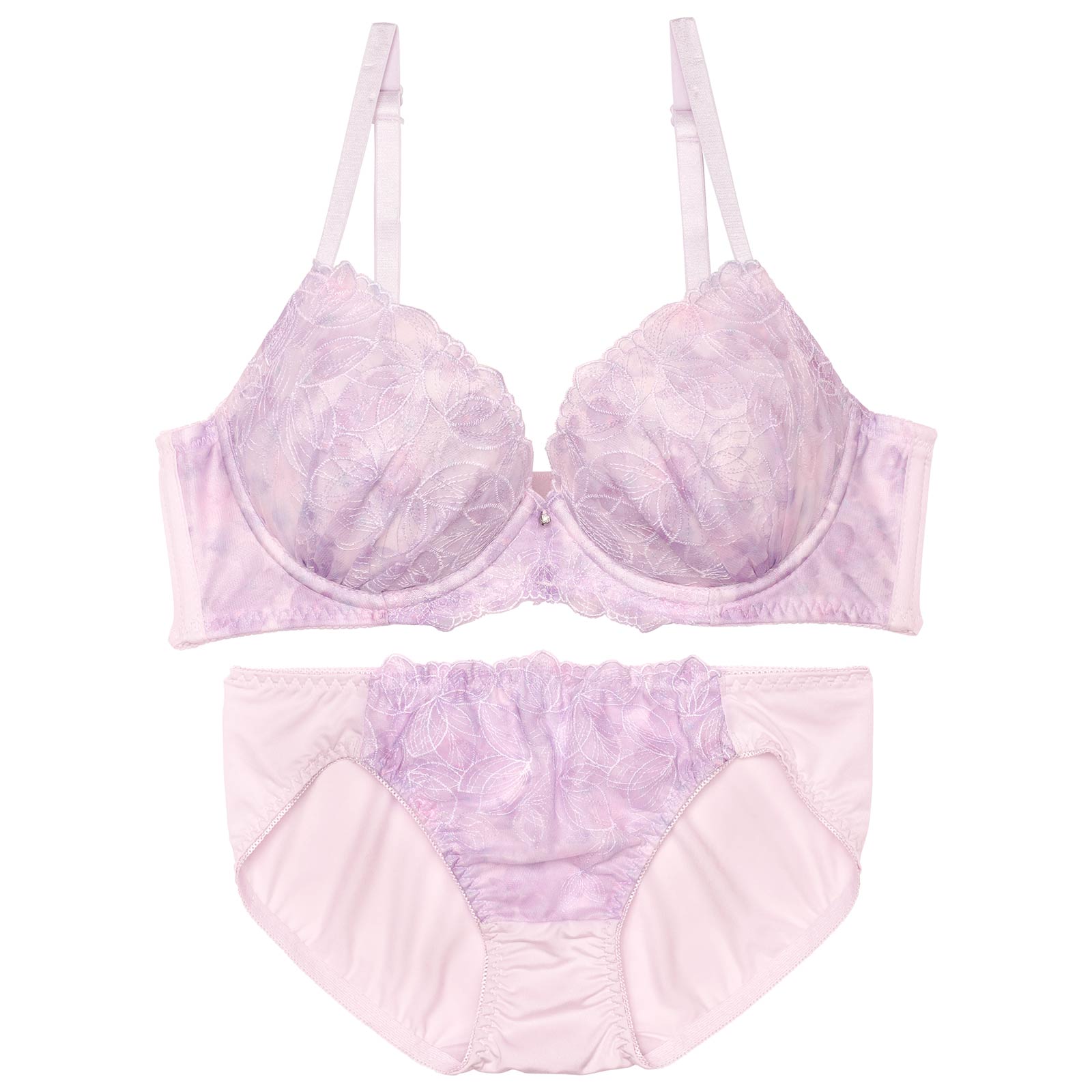 パステルフルールペタルブラジャー&フルバックショーツ