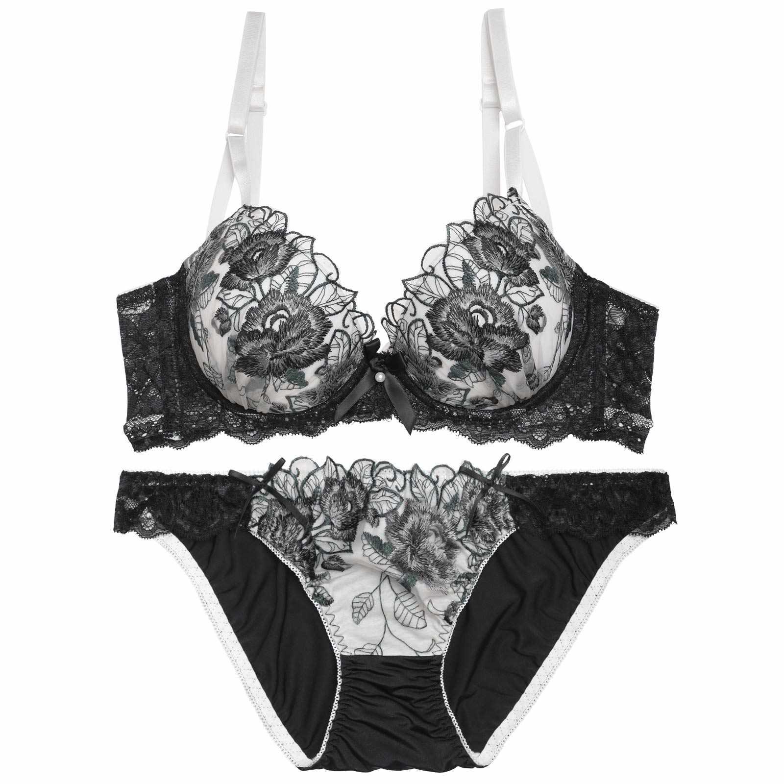 2/11再販!【三上悠亜着用】ゴージャスフラワーパール育乳脇高ブラジャー&フルバックショーツ - 【公式】247Lingerie