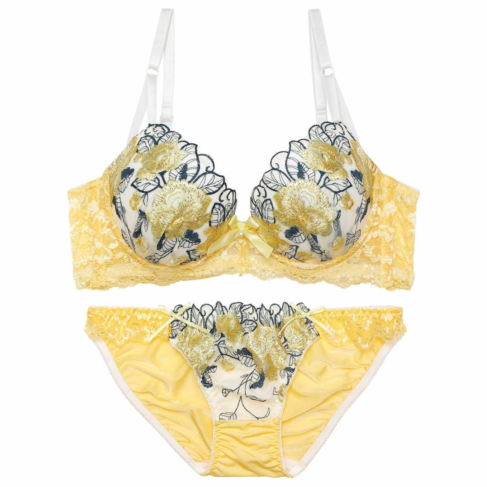 2/11再販!【三上悠亜着用】ゴージャスフラワーパール育乳脇高ブラジャー&フルバックショーツ - 【公式】247Lingerie