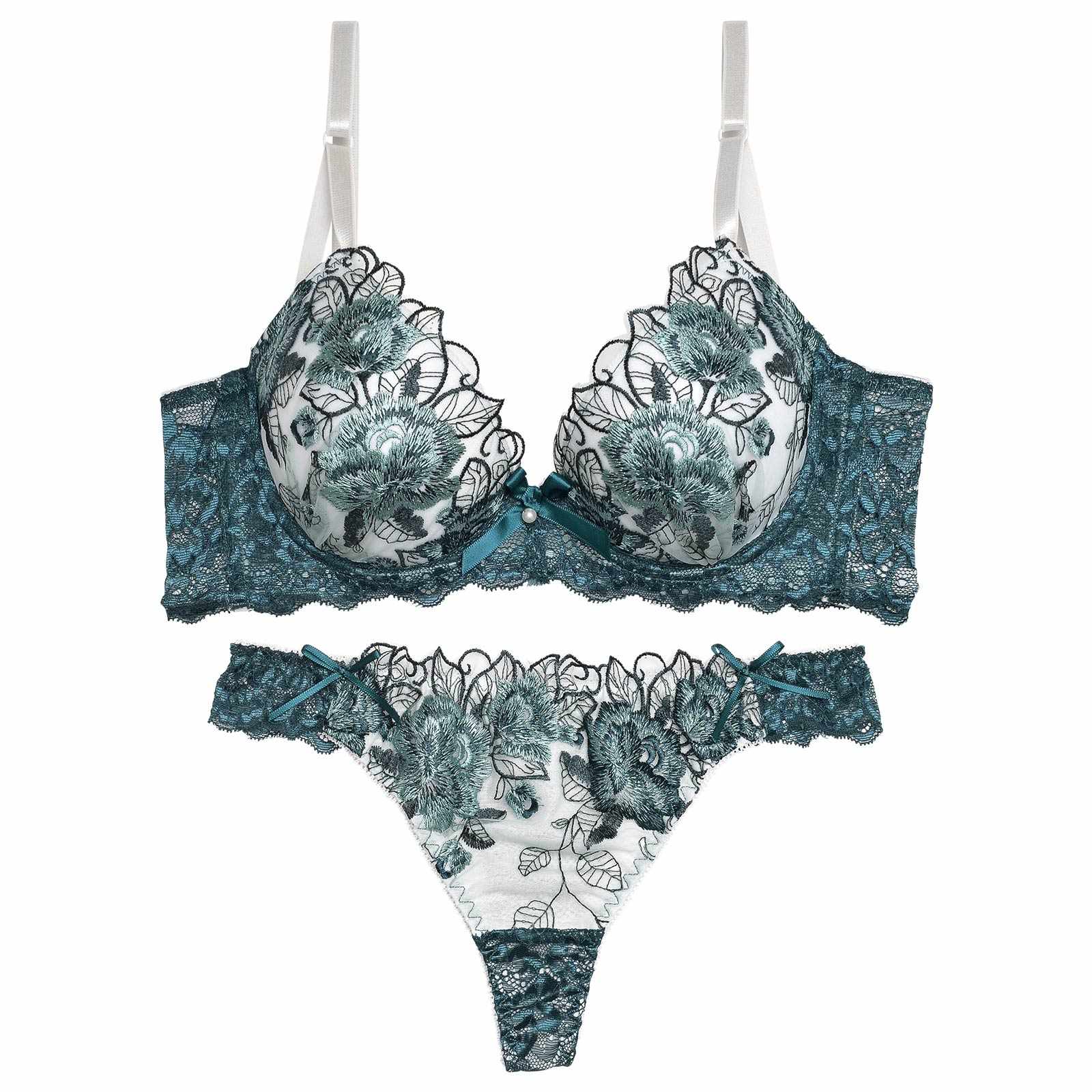 2/11再販!【三上悠亜着用】ゴージャスフラワーパール育乳脇高ブラジャー&Tバックショーツ - 【公式】247Lingerie