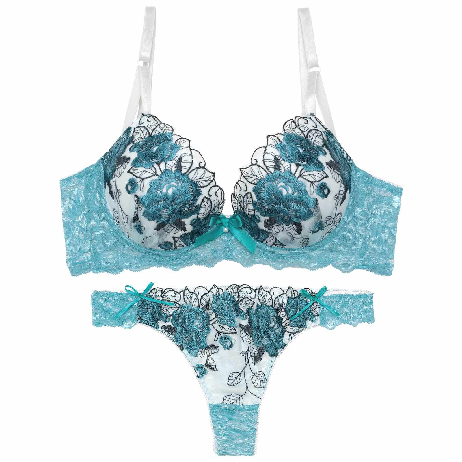 2/11再販!【三上悠亜着用】ゴージャスフラワーパール育乳脇高ブラジャー&Tバックショーツ - 【公式】247Lingerie