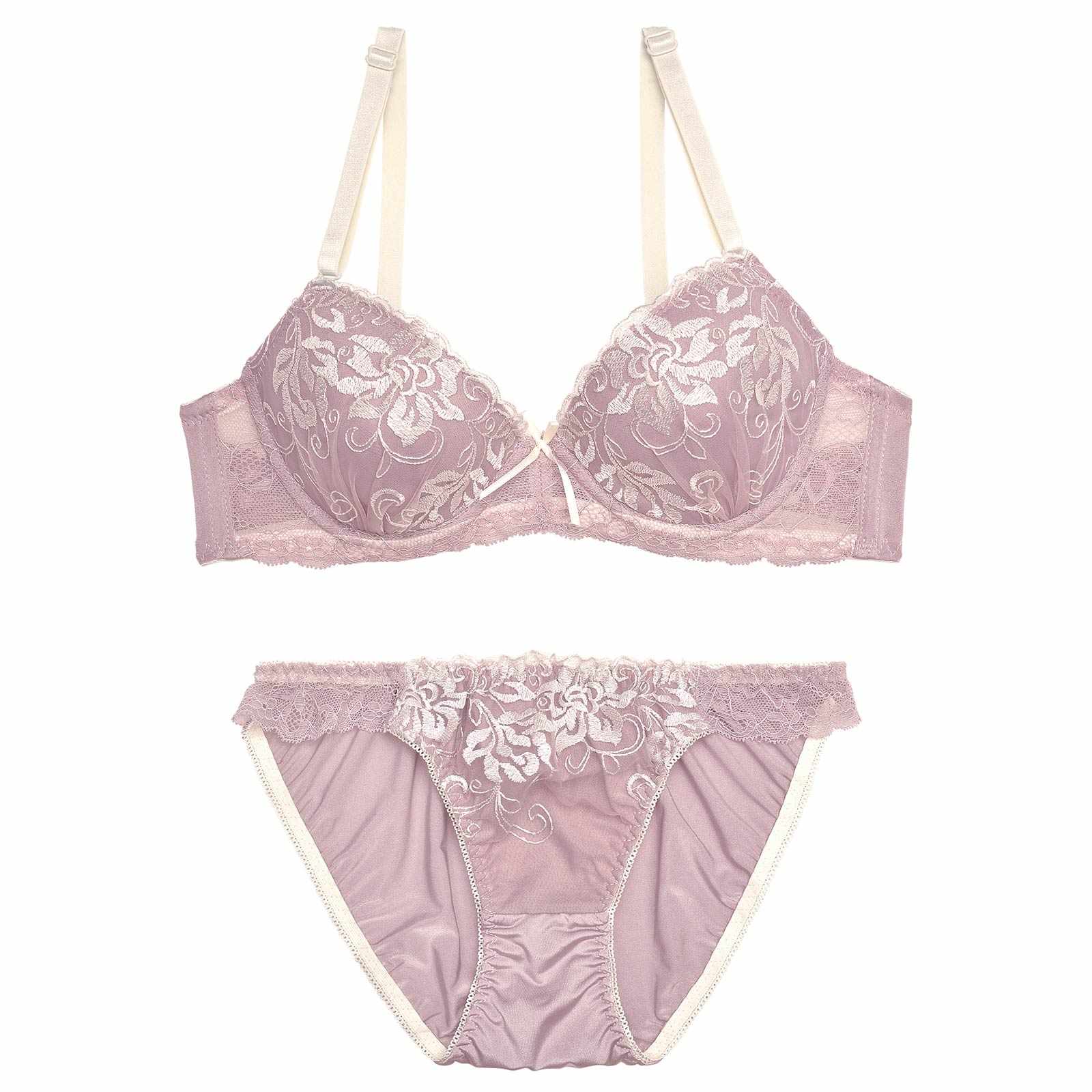 ダスティボタニカルエンブロイダリーブラジャー&フルバックショーツ