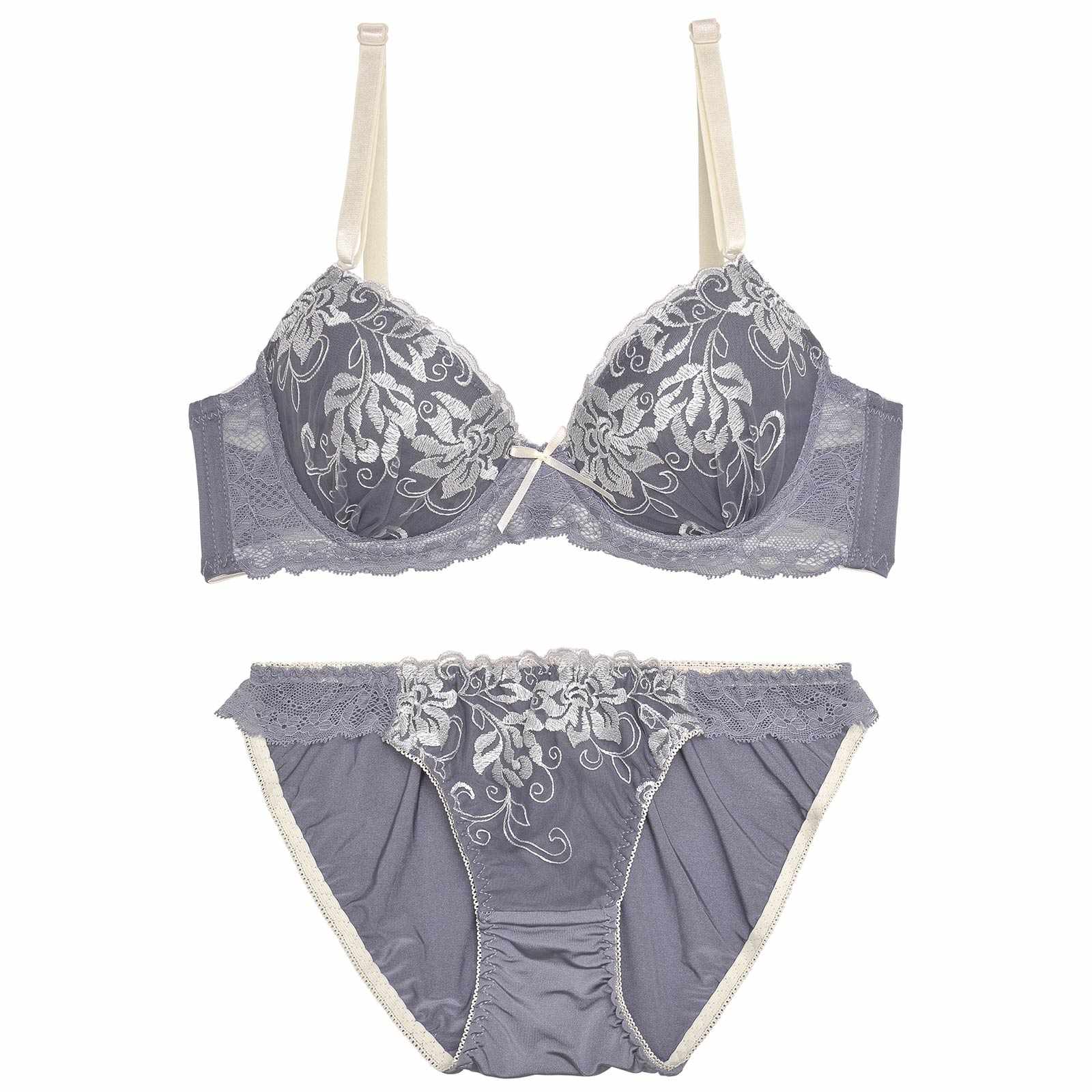 ダスティボタニカルエンブロイダリーブラジャー&フルバックショーツ