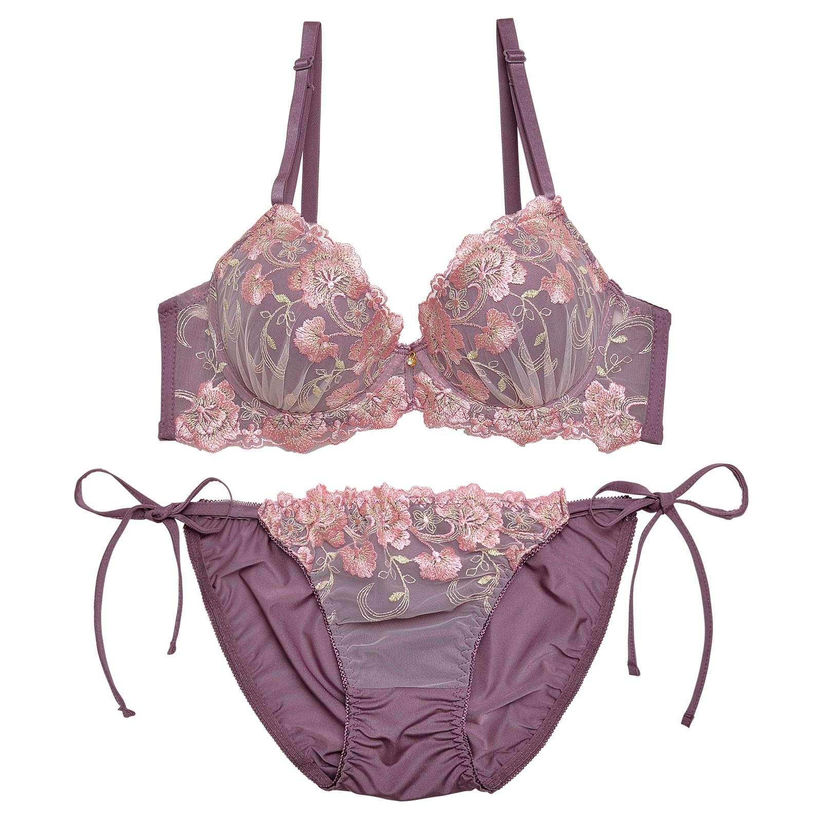 2/19再販!グレースシャイニーフラワーブラジャー&サイド紐フルバックショーツ - 【公式】247Lingerie