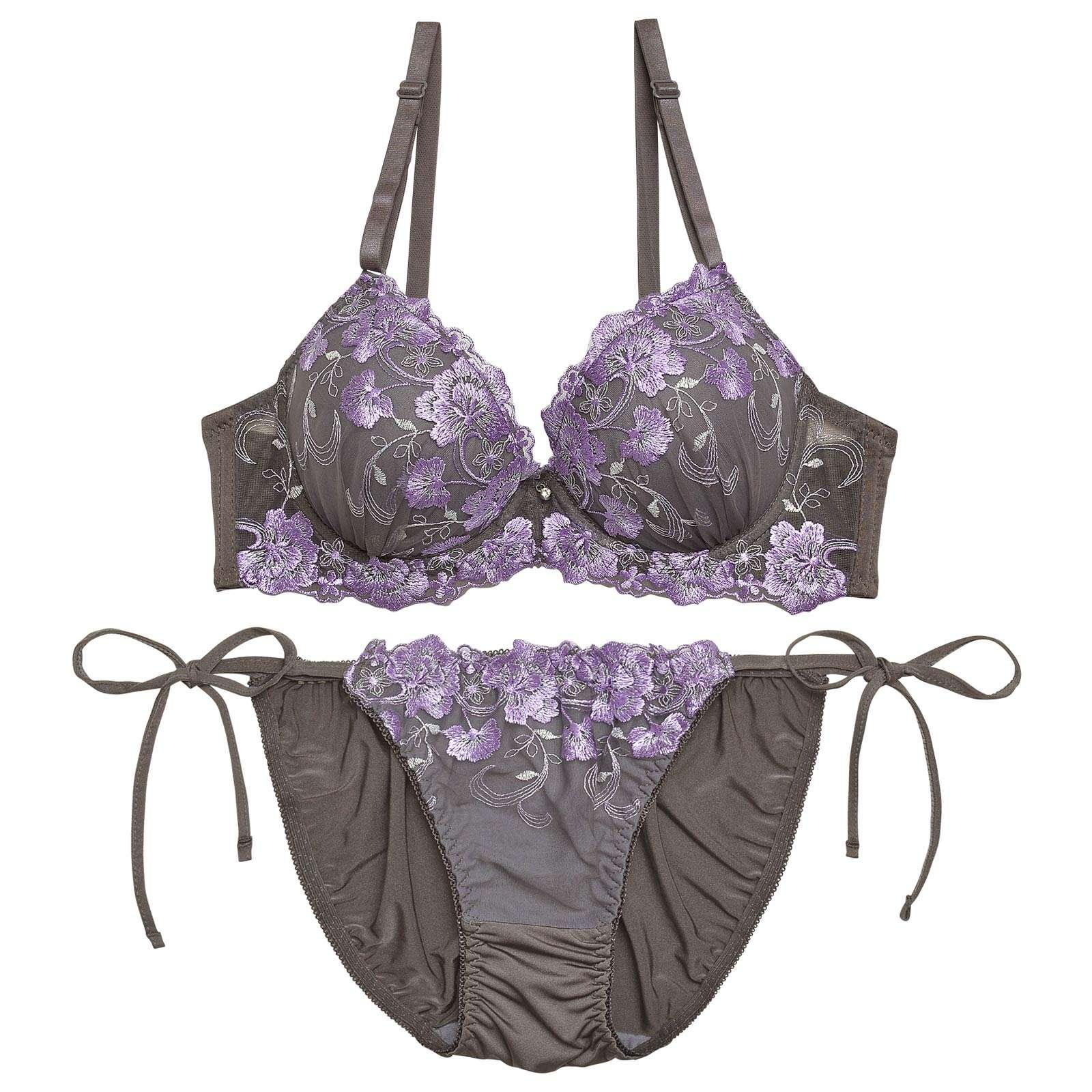 2/19再販!グレースシャイニーフラワーブラジャー&サイド紐フルバックショーツ - 【公式】247Lingerie