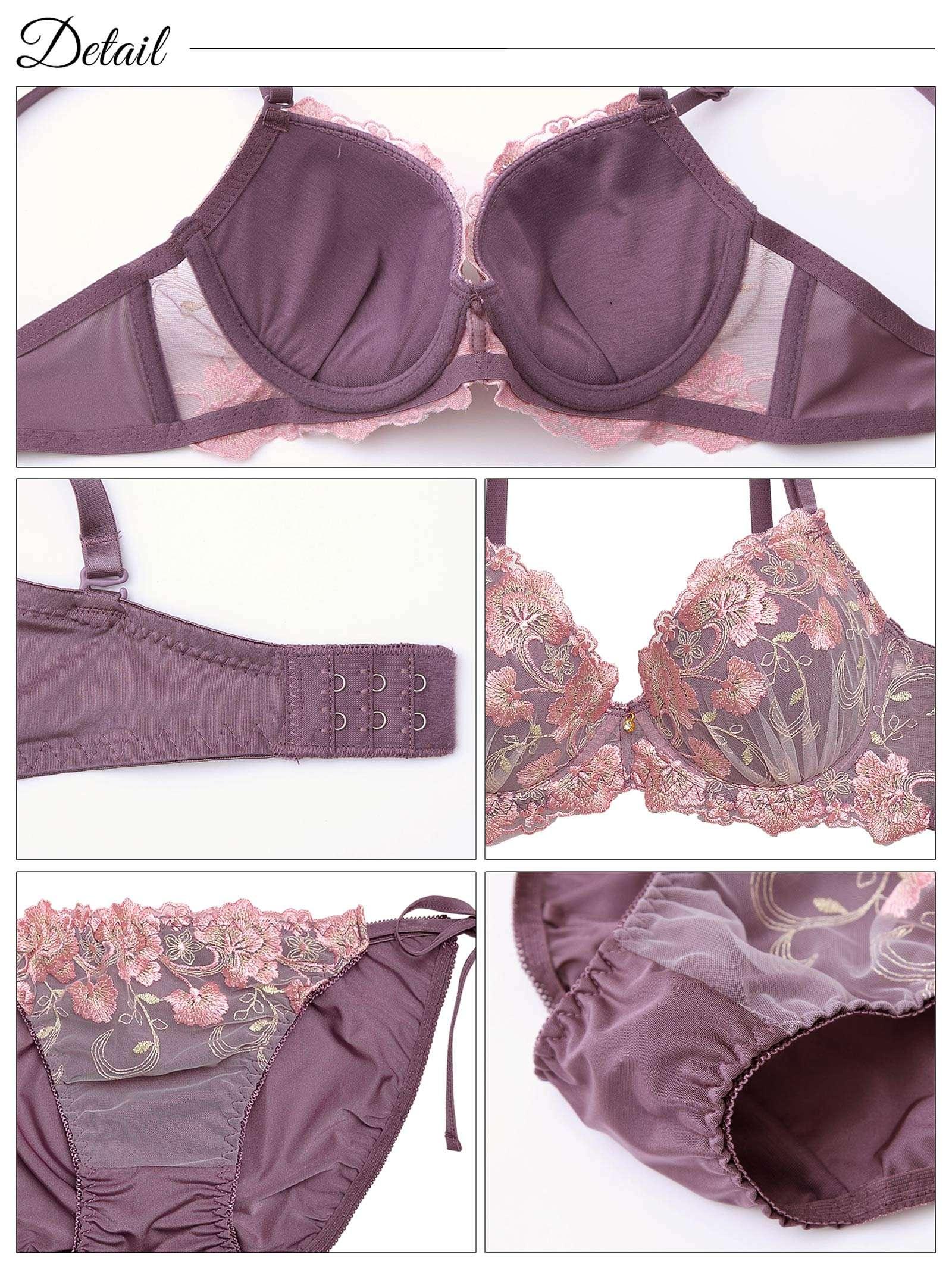 2/19再販!グレースシャイニーフラワーブラジャー&サイド紐フルバックショーツ - 【公式】247Lingerie