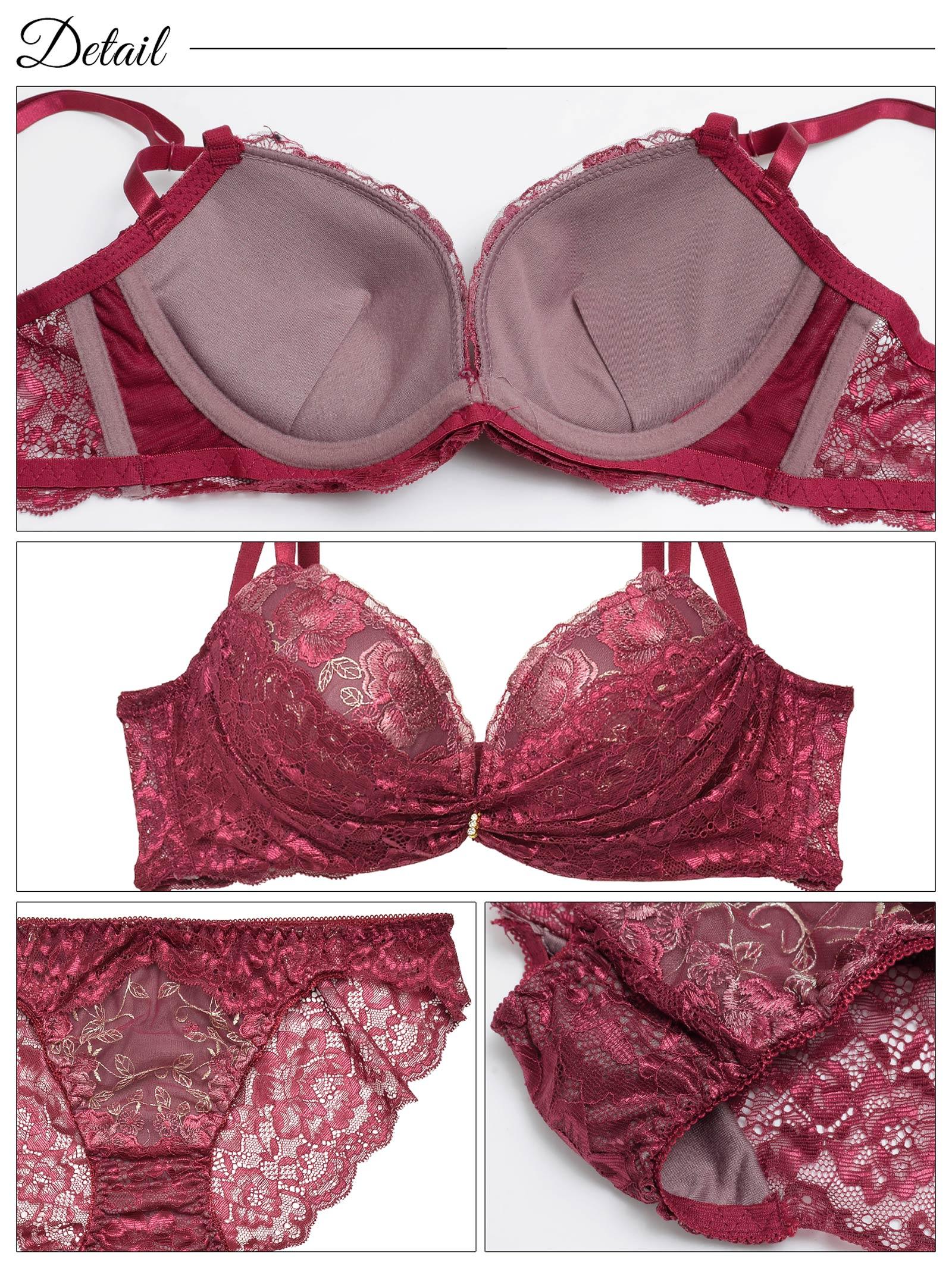 【三上悠亜着用】【EFサイズ】ヴィーナスローズレーシィ育乳脇高ブラジャー&バック透けフルバックショーツ - 【公式】247Lingerie