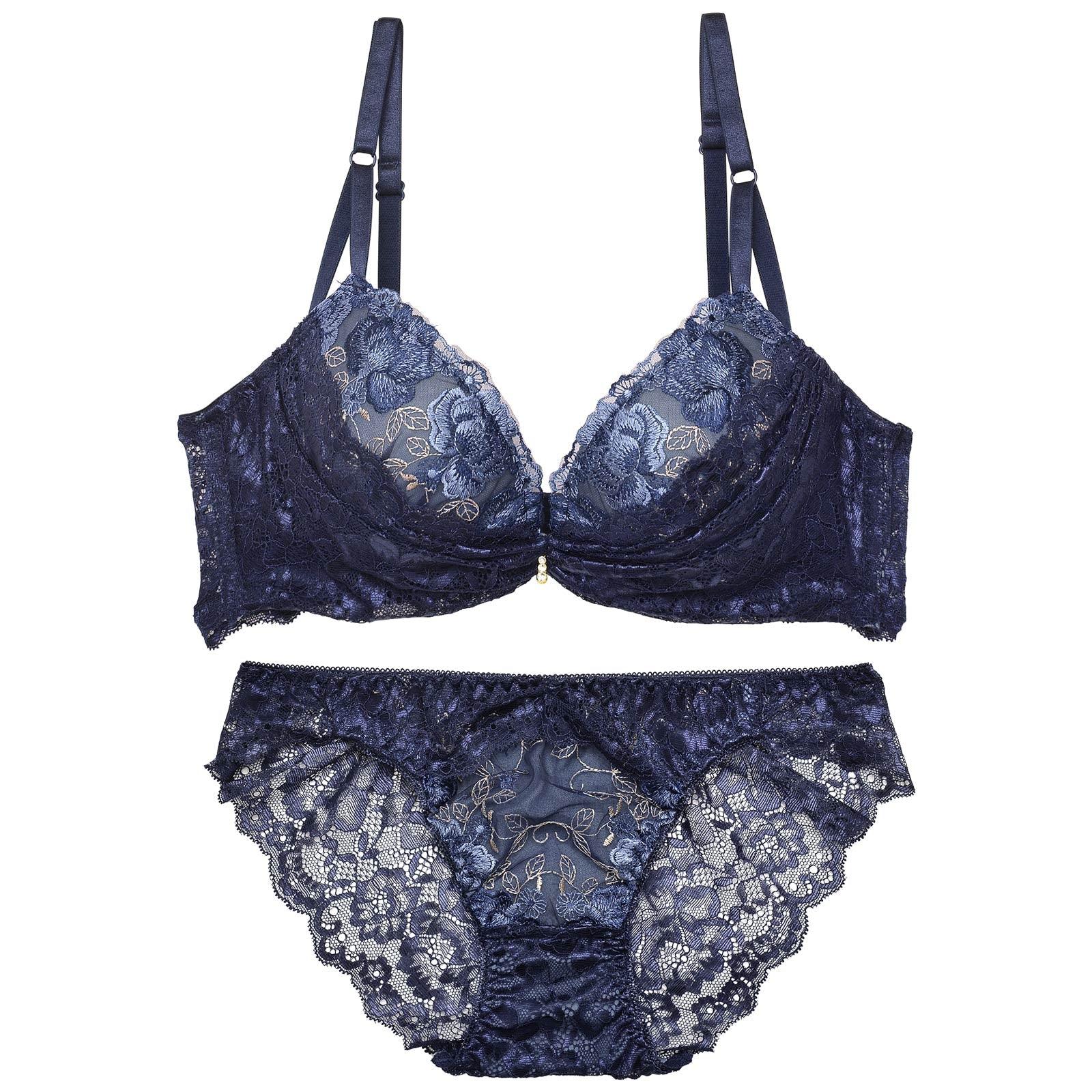 【三上悠亜着用】【EFサイズ】ヴィーナスローズレーシィ育乳脇高ブラジャー&バック透けフルバックショーツ - 【公式】247Lingerie