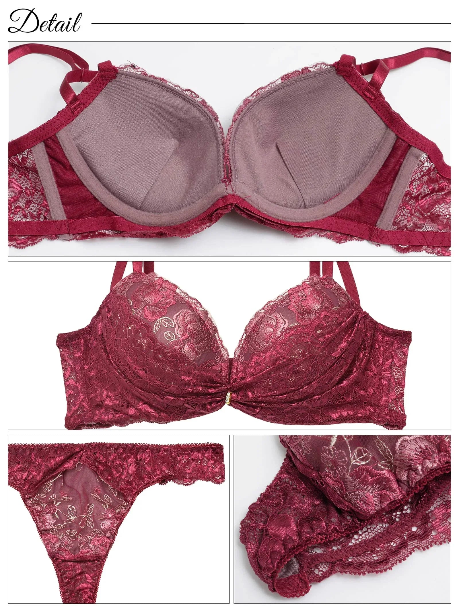 【三上悠亜着用】【EFサイズ】ヴィーナスローズレーシィ育乳脇高ブラジャー&バック透けTバックショーツ - 【公式】247Lingerie