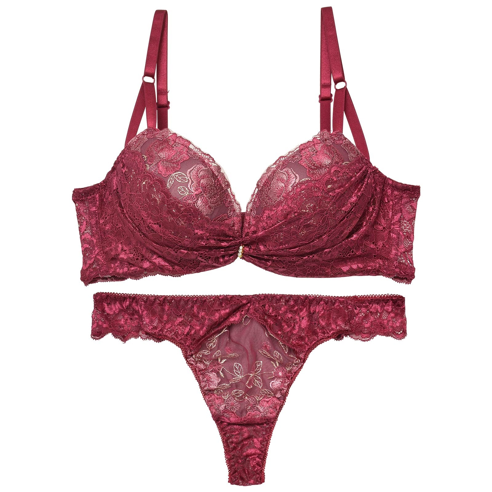 【三上悠亜着用】【EFサイズ】ヴィーナスローズレーシィ育乳脇高ブラジャー&バック透けTバックショーツ