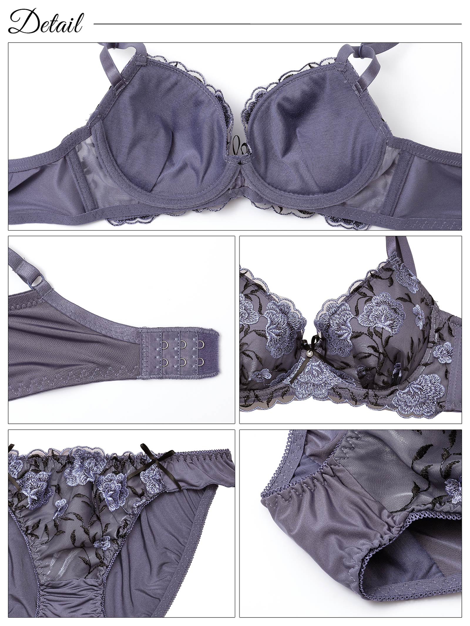 9/16新作!ニュアンスブルームリボン育乳脇高ブラジャー&フルバックショーツ