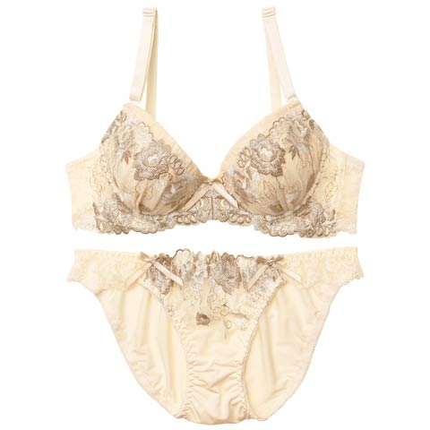 パステルギャザーフルールブラジャー&フルバックショーツ