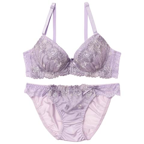 パステルギャザーフルールブラジャー&フルバックショーツ