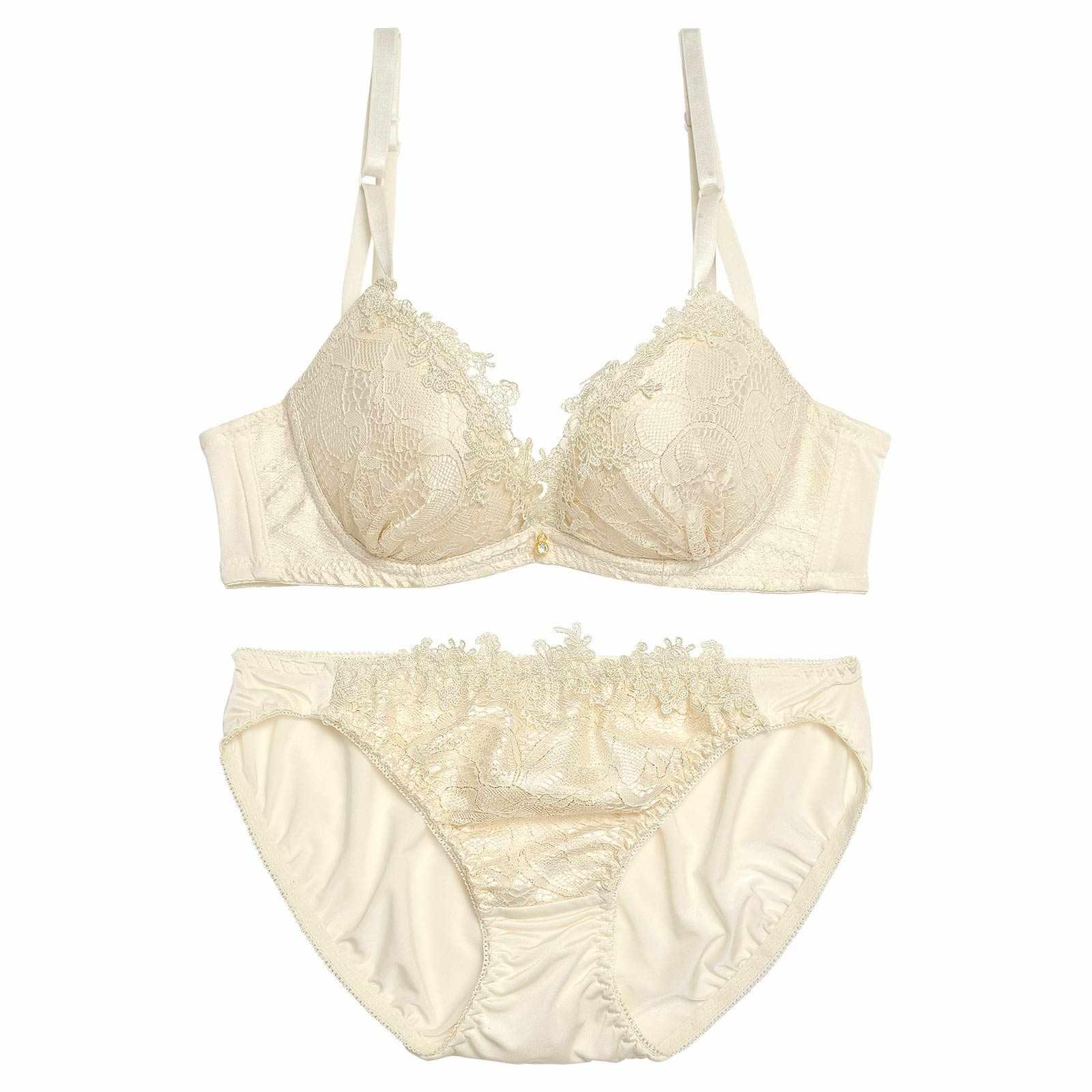 クラシックフローラルレース育乳脇高ブラジャー&フルバックショーツ - 【公式】247Lingerie