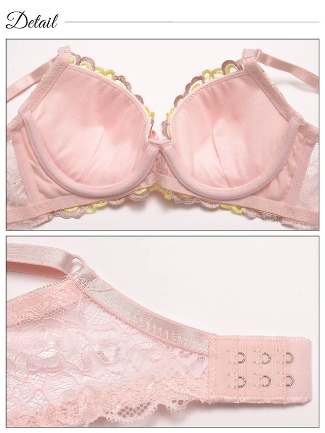 グロリアスパステルフルーリ育乳脇高ブラジャー&フルバックショーツ