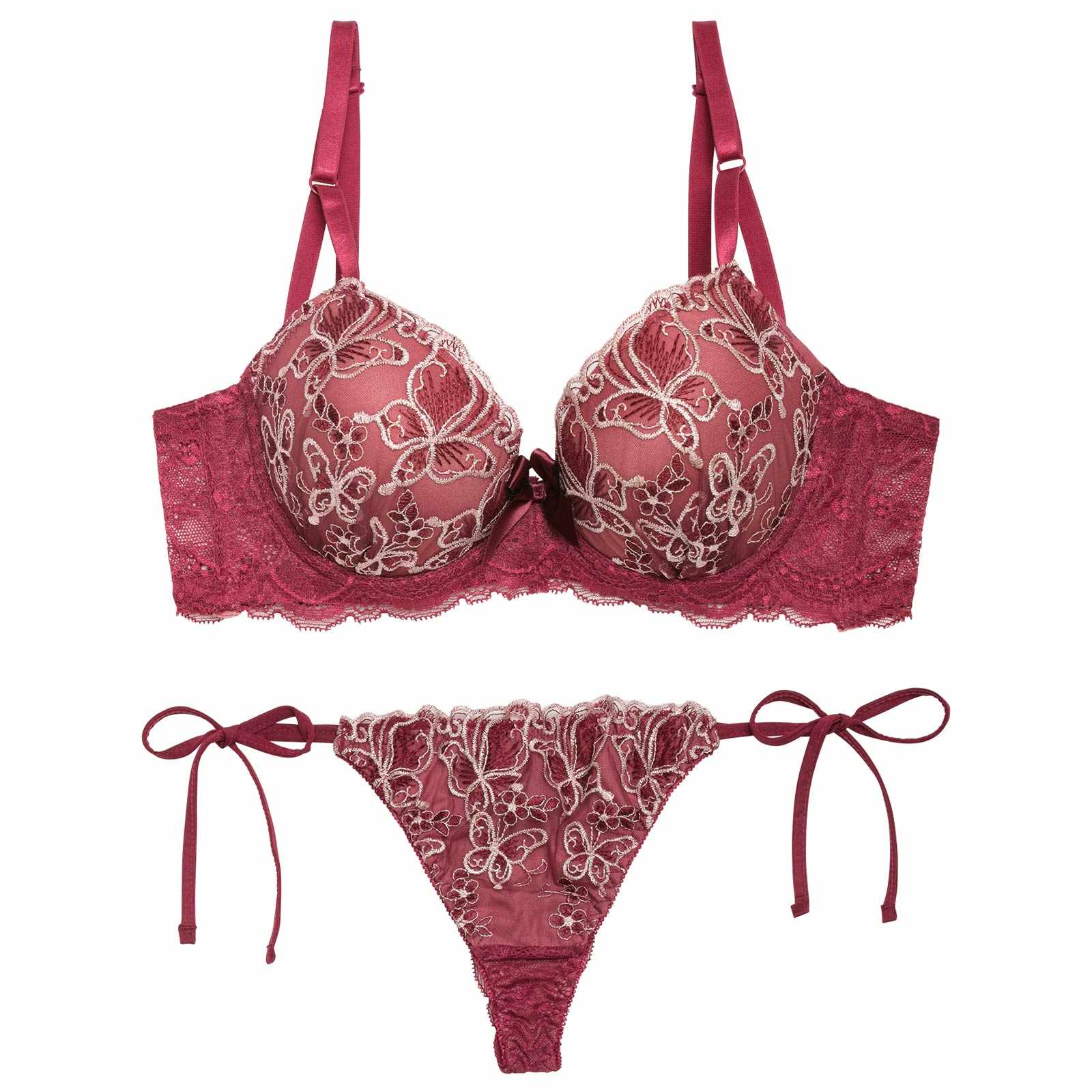 12/23再販!【三上悠亜着用】エレガントシャイニーバタフライ育乳脇高ブラジャー&サイド紐バック透けTバックショーツ - 【公式】247Lingerie