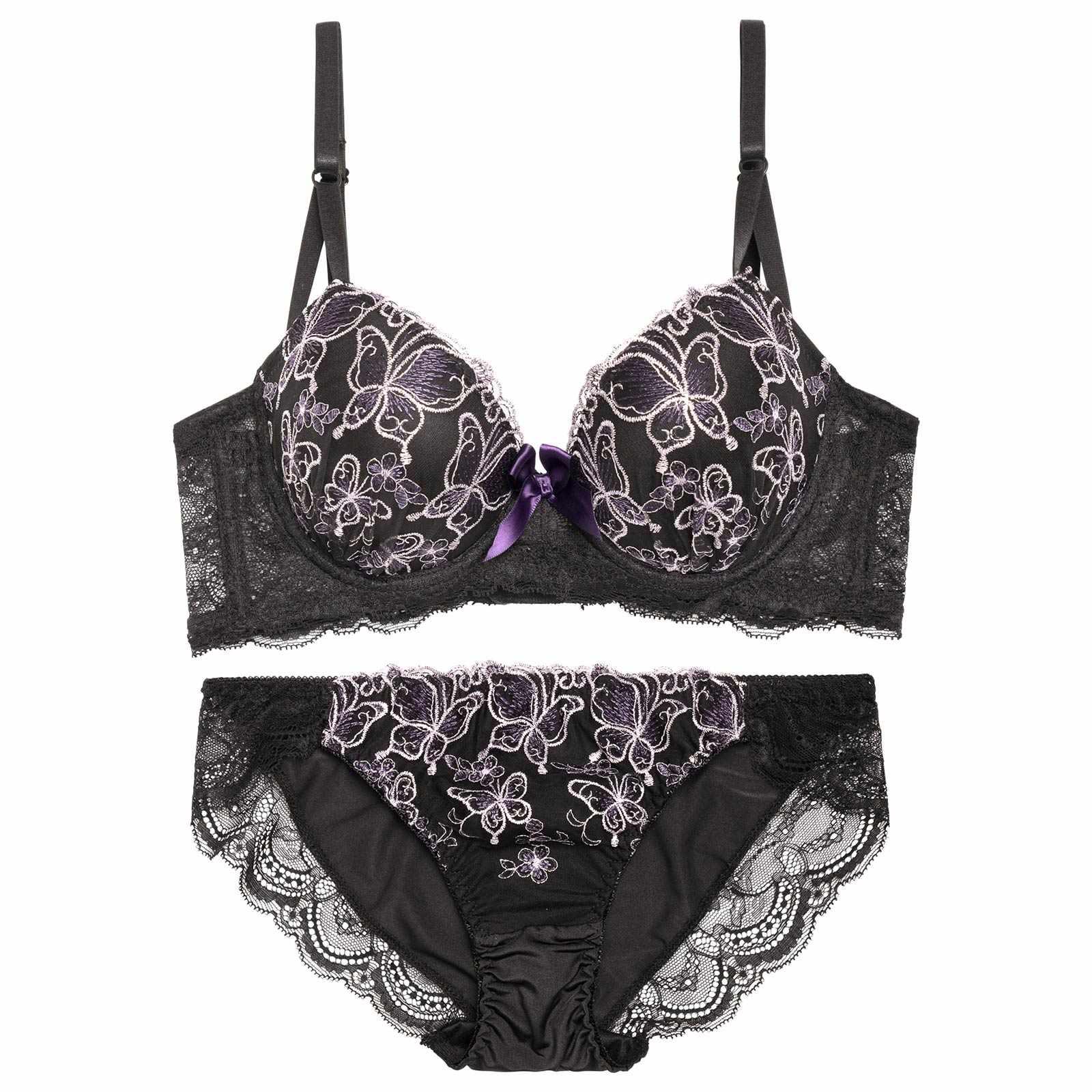 【三上悠亜着用】エレガントシャイニーバタフライ育乳脇高ブラジャー&フルバックショーツ - 【公式】247Lingerie