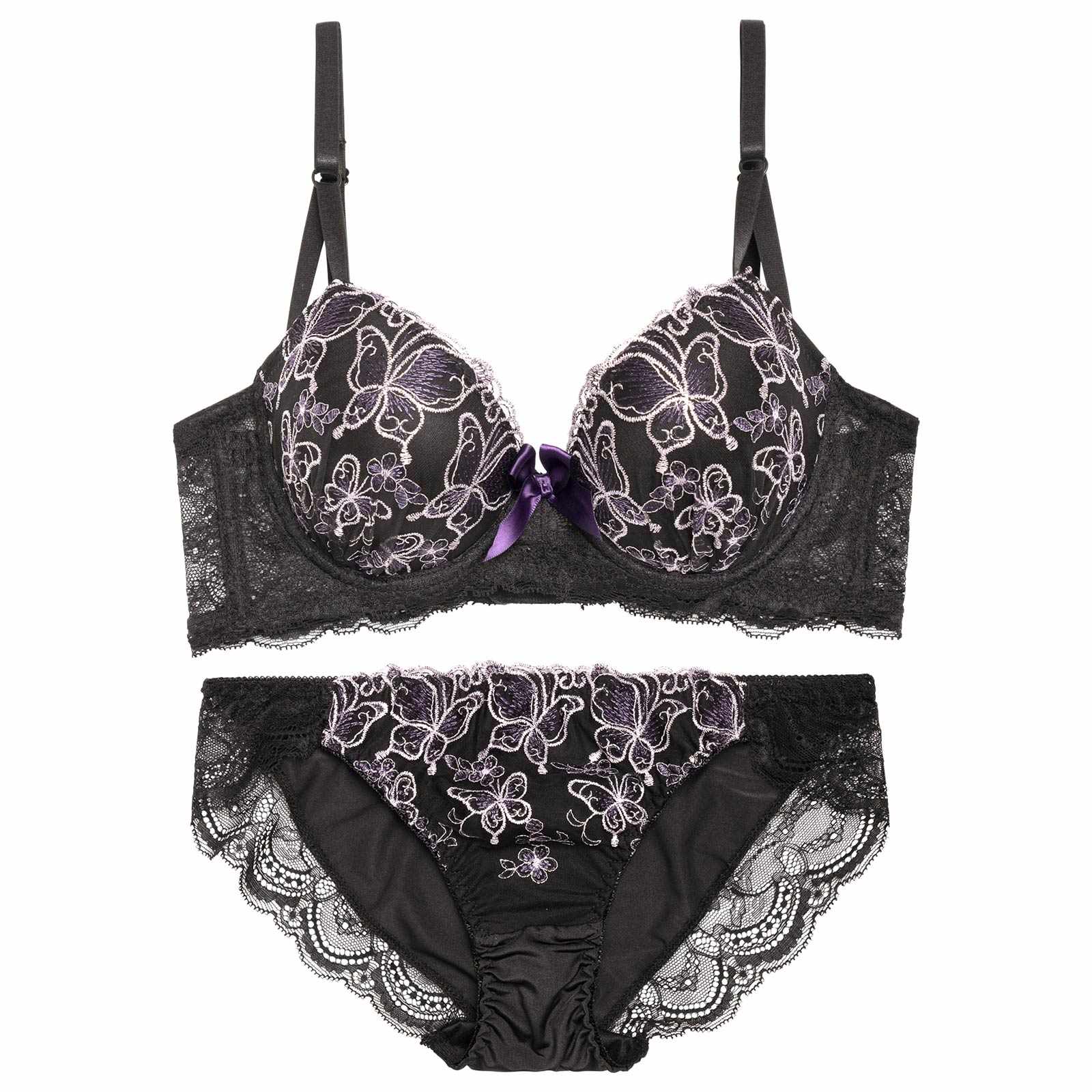 11/26再販!【三上悠亜着用】エレガントシャイニーバタフライ育乳脇高ブラジャー&フルバックショーツ