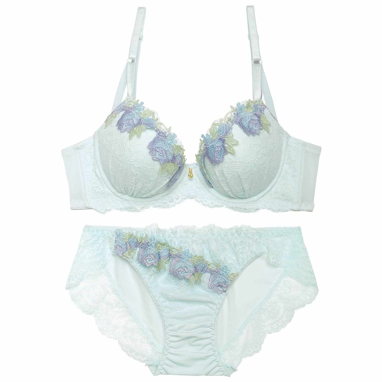 スイートフローラルガーデン育乳脇高ブラジャー&フルバックショーツ