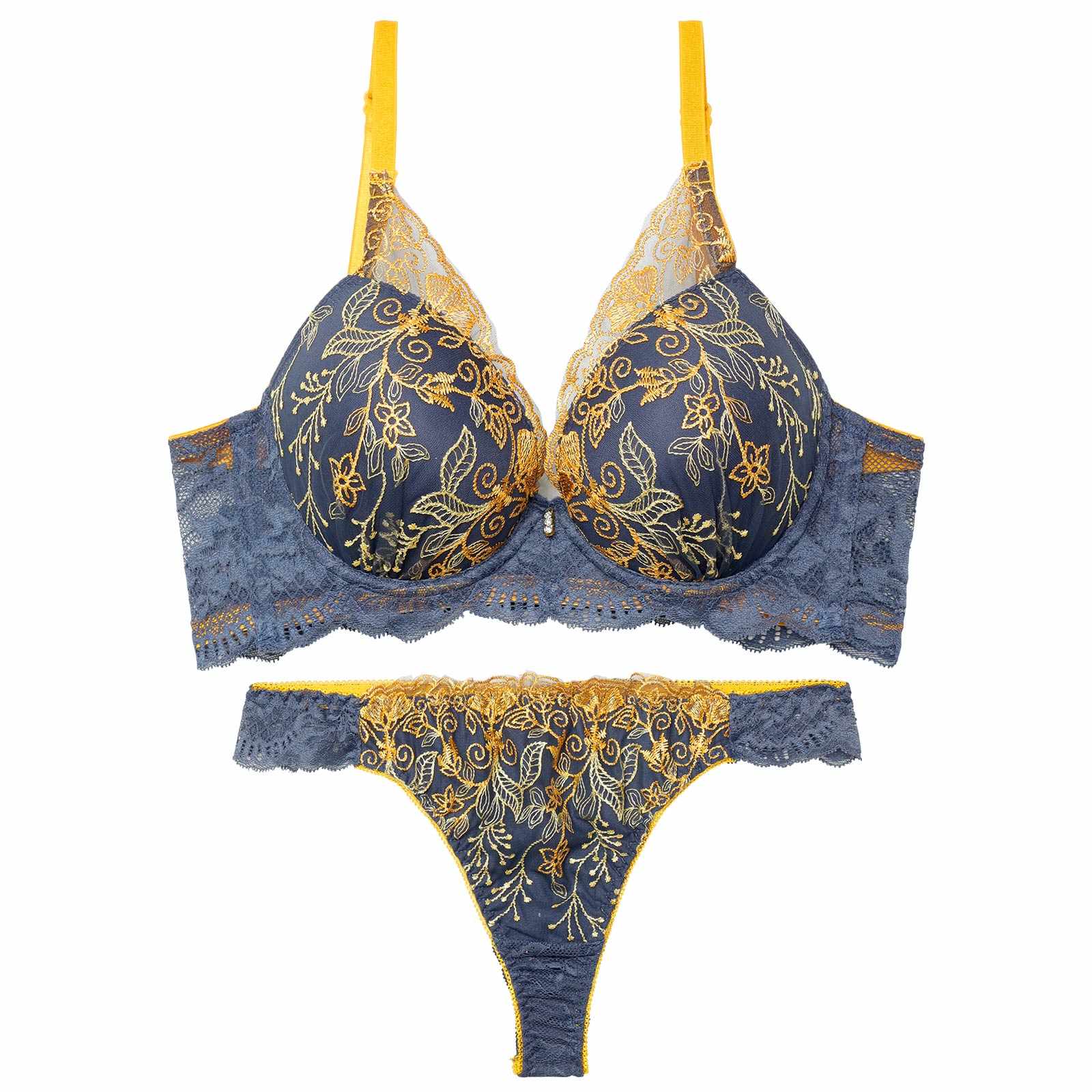 【三上悠亜着用】ビビットボタニカルフラワー育乳脇高ブラジャー&バック透けTバックショーツ - 【公式】247Lingerie