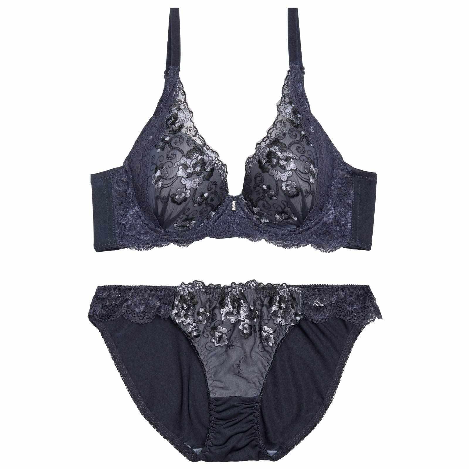 シックレディブルーム育乳脇高ブラジャー&フルバックショーツ - 【公式】247Lingerie