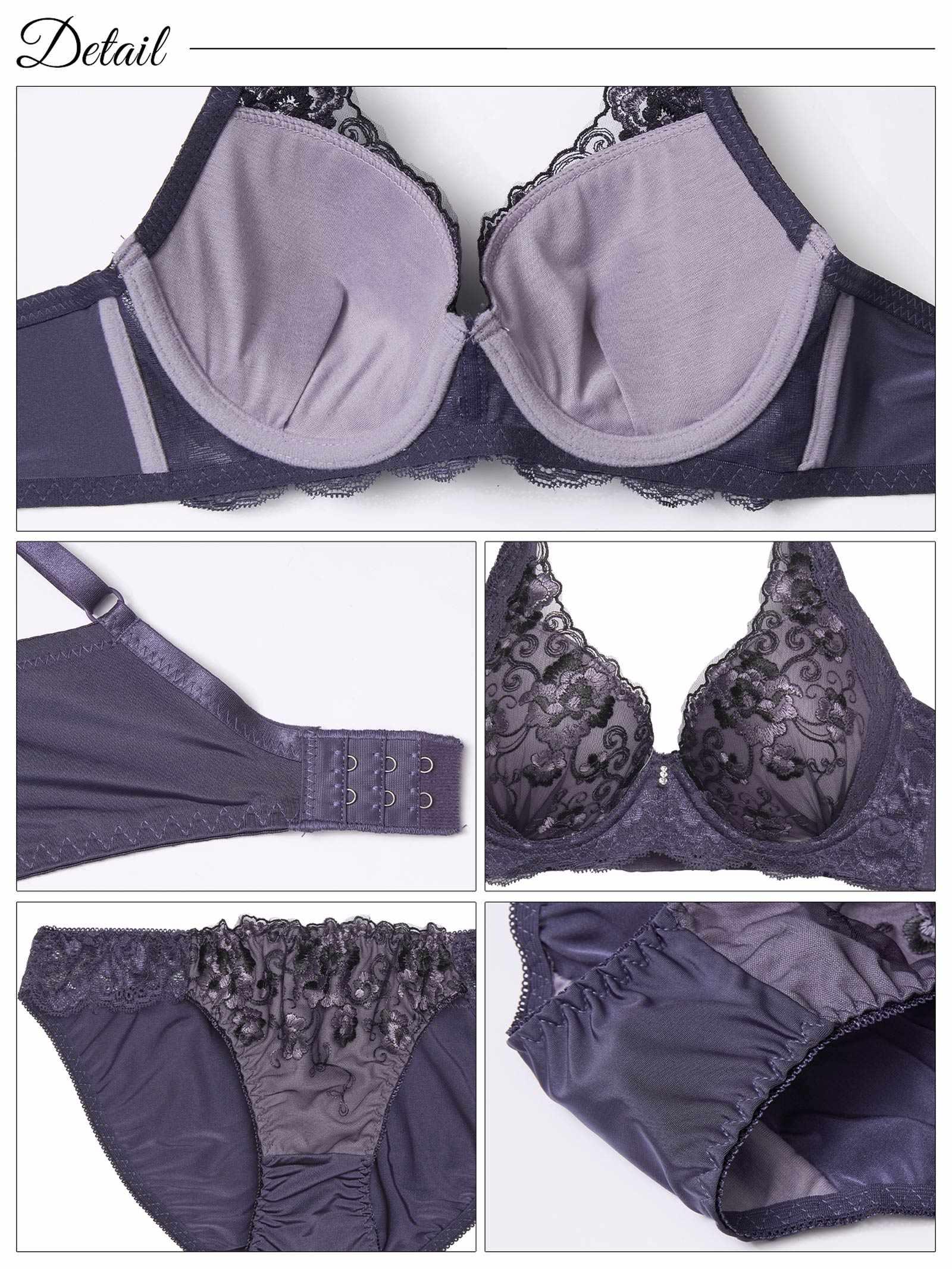 シックレディブルーム育乳脇高ブラジャー&フルバックショーツ - 【公式】247Lingerie