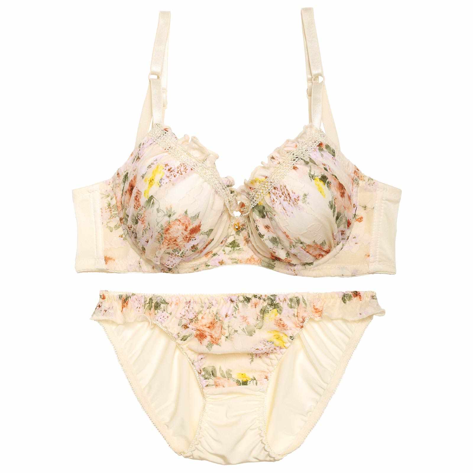 ブライトフルールガーデン育乳脇高ブラジャー&フルバックショーツ