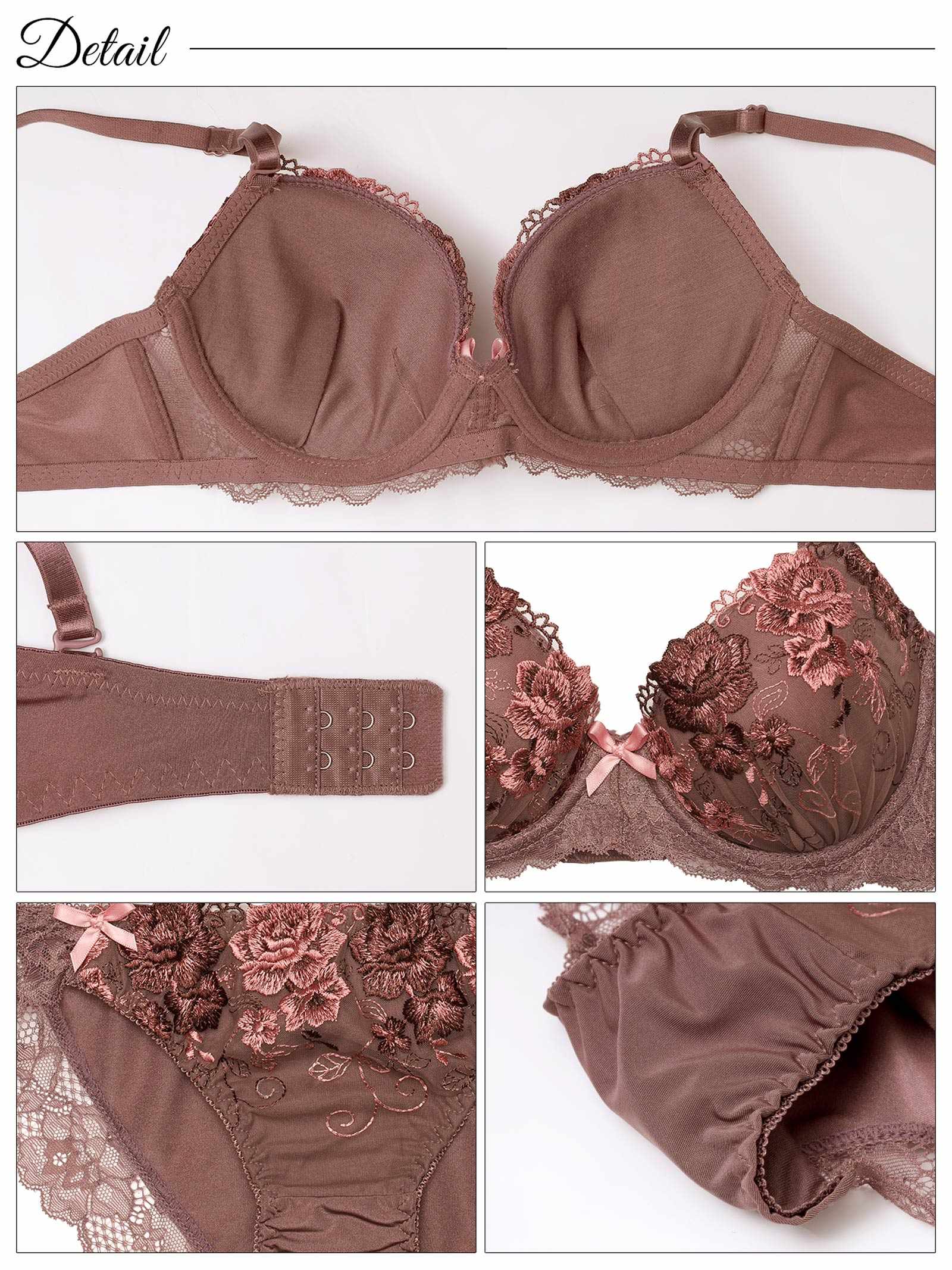 2/14新作!【三上悠亜着用】クラシックローズエンブロイダリーブラジャー&フルバックショーツ